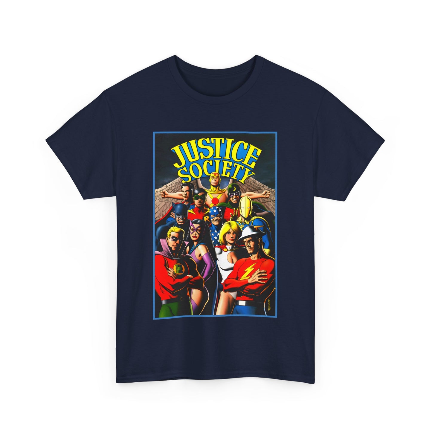 Justice Society T-Shirt - Brian Bolland Art - Dr. Fate, Huntress, Power Girl, Green Lantern, Hawkman, Wildcat - DC Comics - JSA
