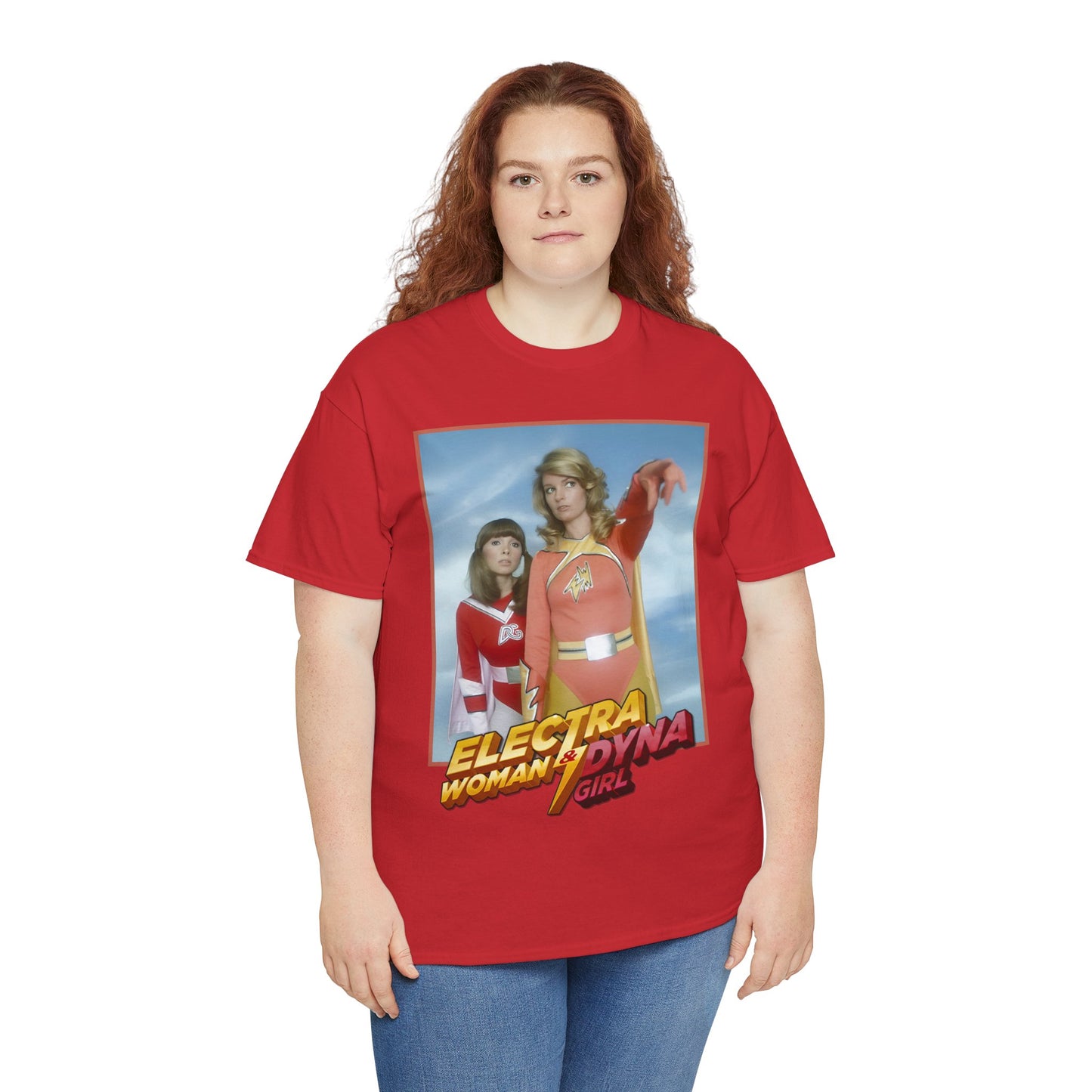Electra Woman & Dyna Girl T-Shirt - Popular Krofft Supershow Characters from the 1970s - Deidre Hall & Judy Strangis