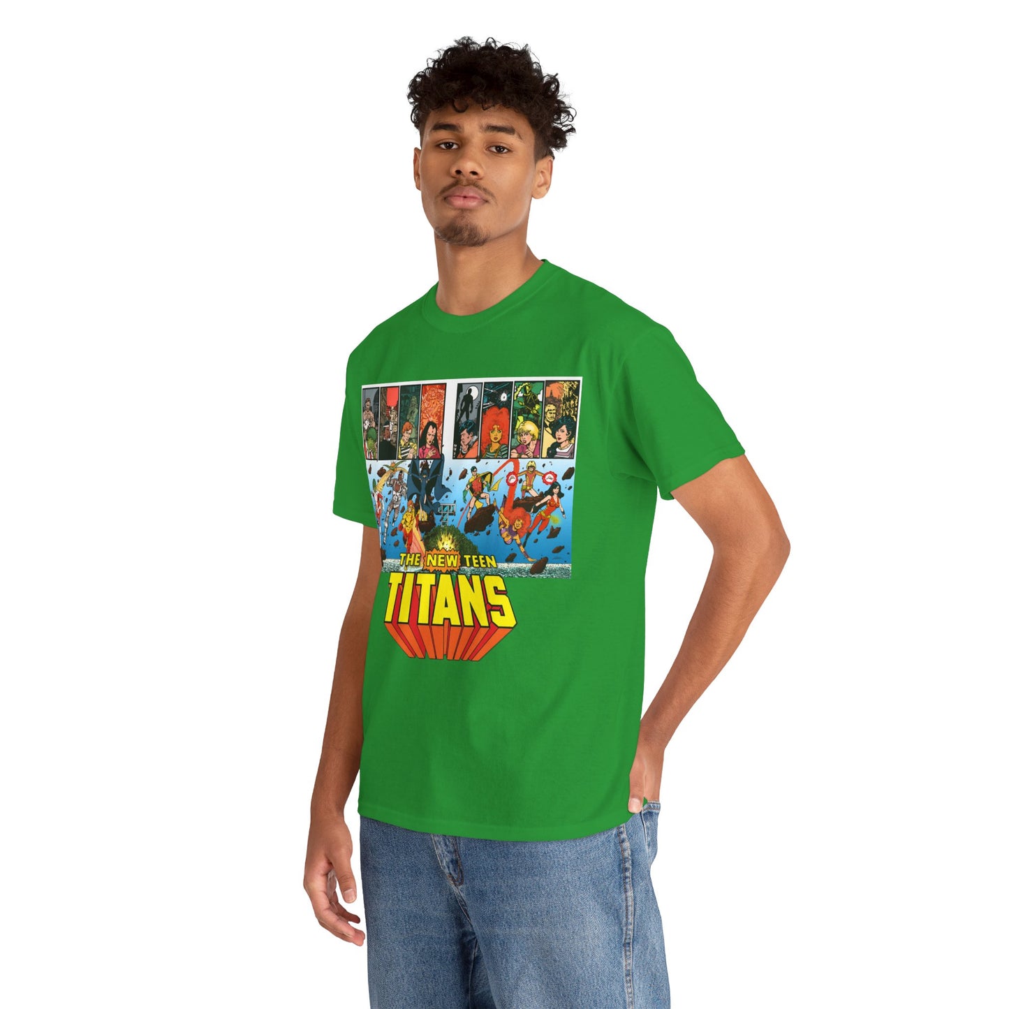 New Teen Titans T-Shirt - George Perez Art - Robin, Wonder Girl, Cyborg, Raven, Starfire, Kid Flash - DC Comics