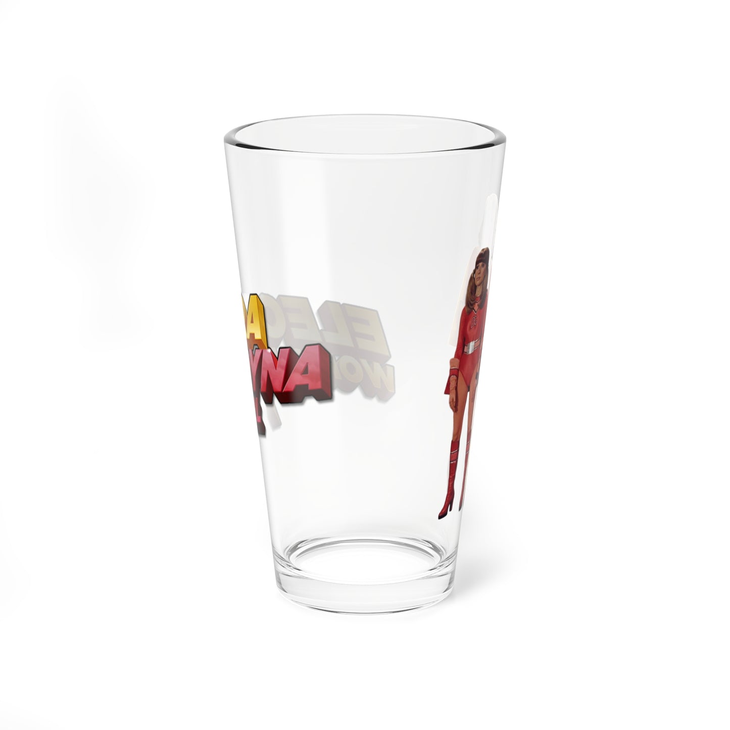 Electra Woman & Dyna Girl Pint Glass, 16oz - Krofft Supershow TV - Deidre Hall - Popular 70s Superhero Show