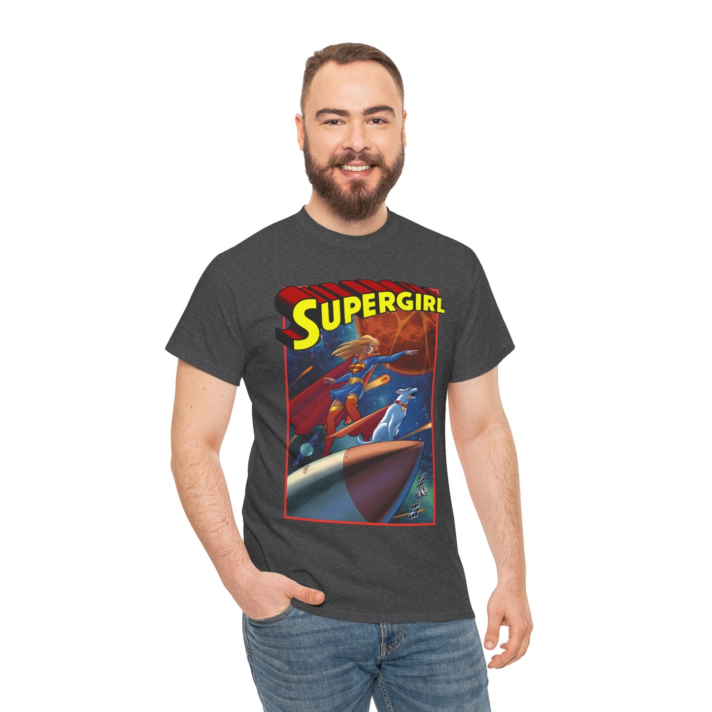 Supergirl & Krypto T-Shirt - Amanda Conner Art - Kara from Krypton - Superman's Pet Superdog - DC Comics