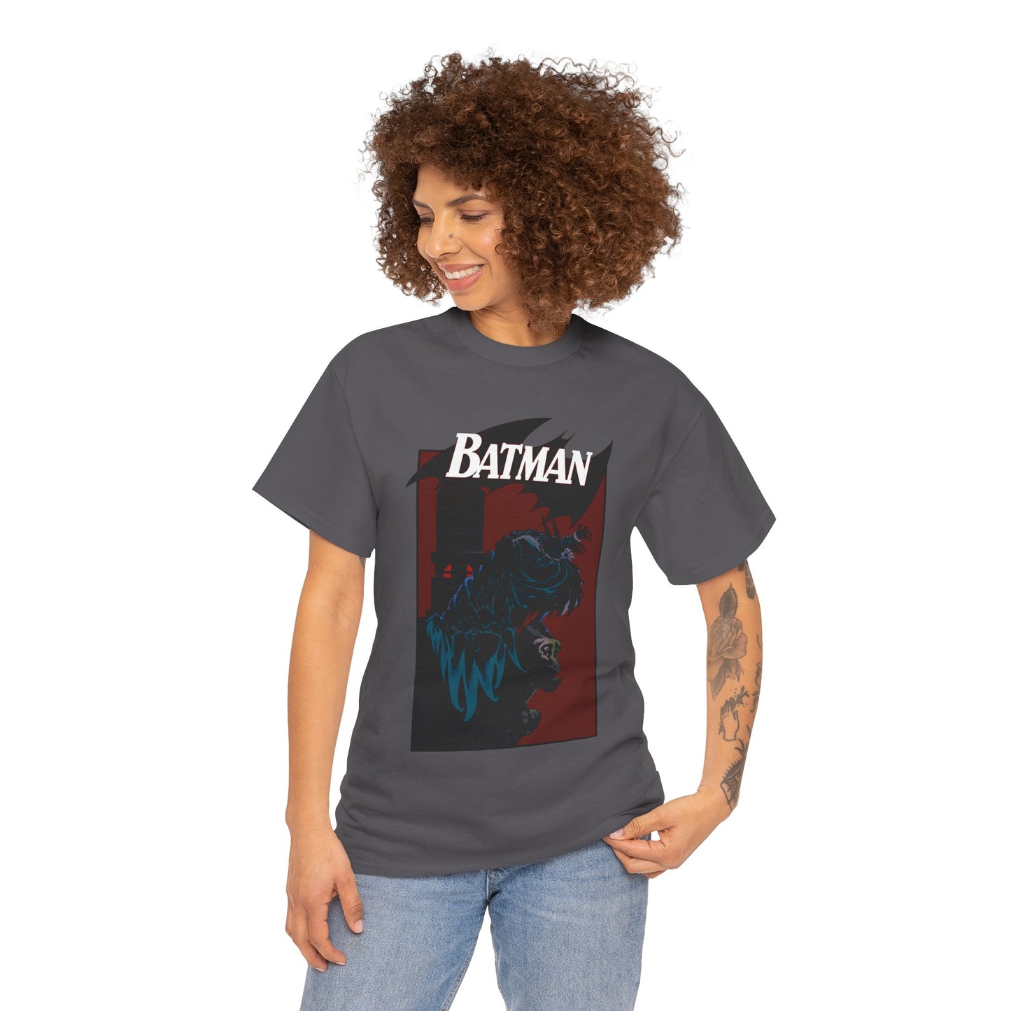 Batman T-Shirt - Kelley Jones Art - 1990s Dark Knight Detective Artwork - Perched on a Gargoyle - DC Comics