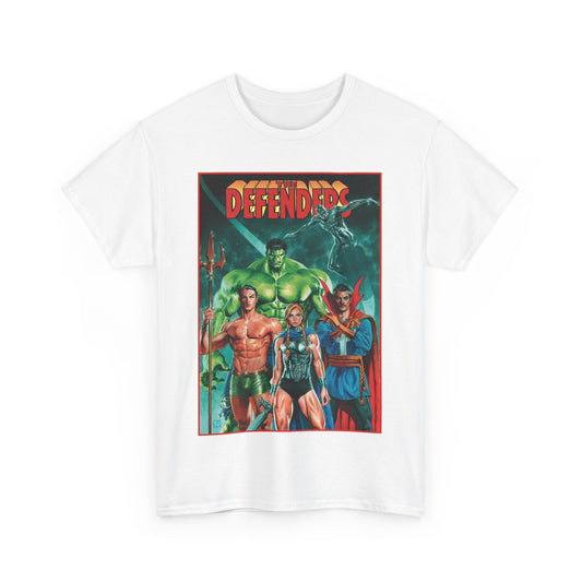 Defenders T-Shirt - Dr Strange, Valkyrie, Hulk, Namor, Silver Surfer - Marvel Comics - Popular 1970s Series