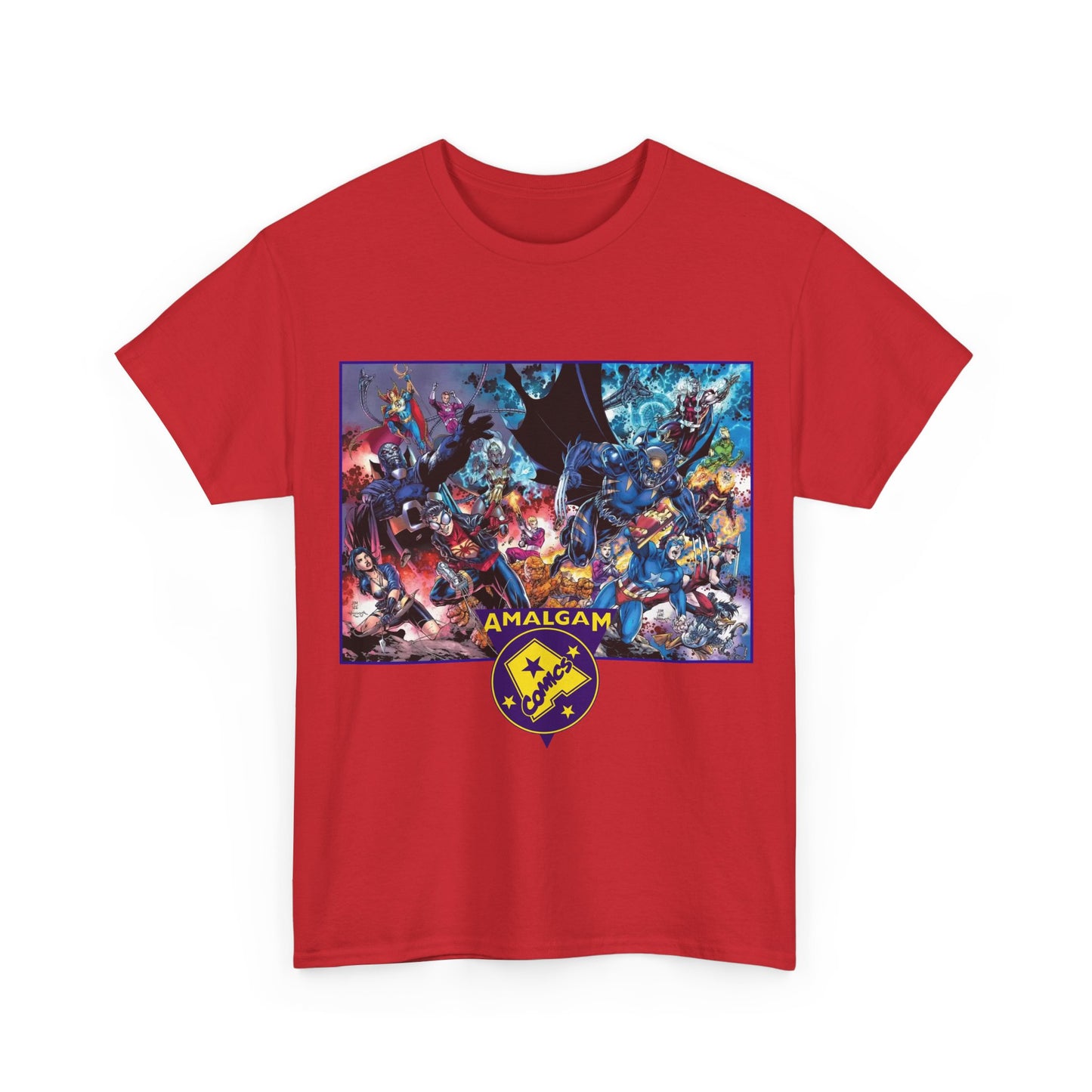 Amalgam T-Shirt - DC Vs Marvel Comics - 1990s - Jim Lee Art - Dark Claw, Amazon, Super Soldier, Spiderboy, Speed Demon