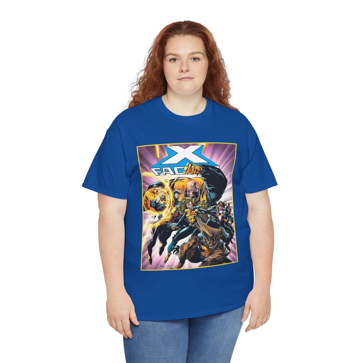 X-Factor T-Shirt - Larry Stroman Art - Polaris, Havok, Strong Guy, Jamie Madrox - X-Men Spin-Off - Mutant Heroes - Marvel Comics