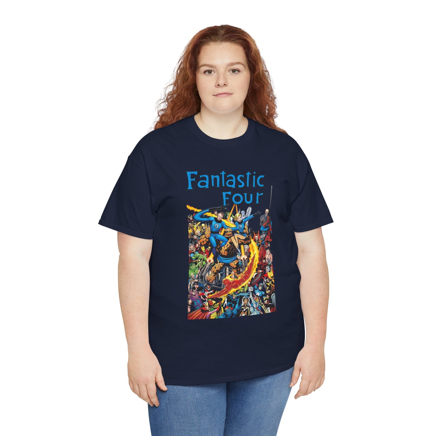 Fantastic Four T-Shirt - Classic John Byrne Art - Popular Marvel Comics Characters - Human Torch, The Thing, Invisible Woman, Reed Richards - 2025 MCU Movie