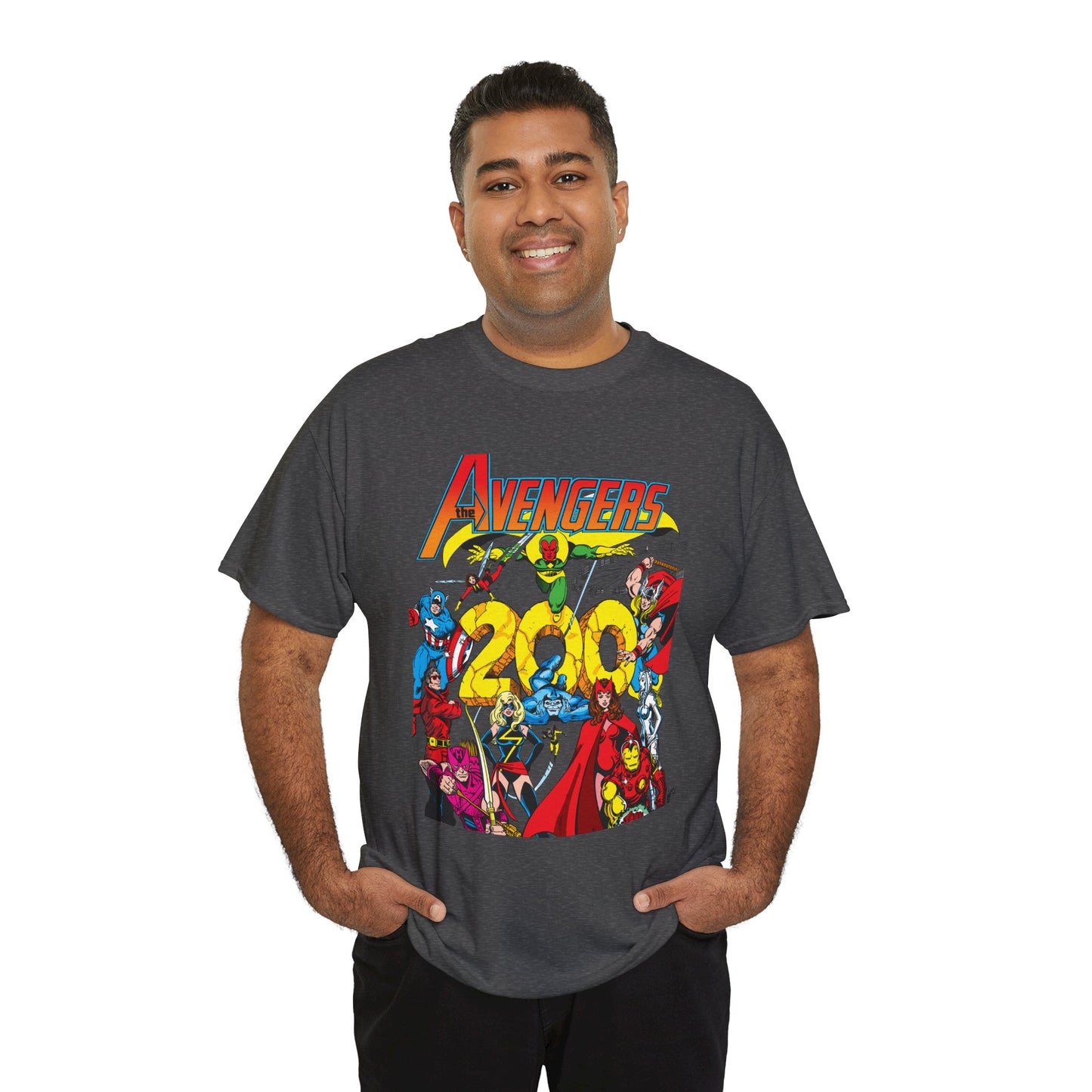 Avengers T-Shirt - George Perez Art - #200 Cover - Thor, Scarlet Witch, Iron Man, Vision, Hawkeye, Beast, Jocasta, Wasp, Captain America, Wonder Man