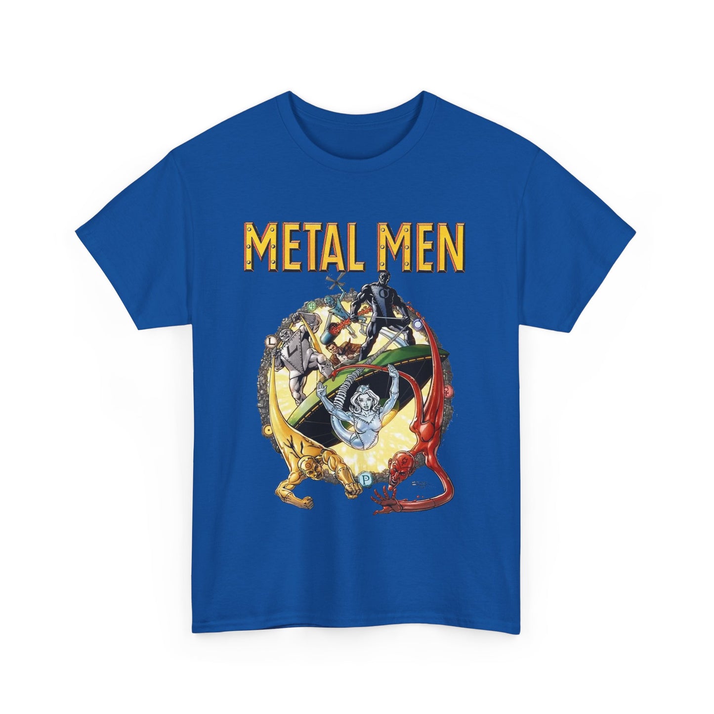 Metal Men T-Shirt - George Perez Art - DC Comics - Classic Silver Age Team - Mercury, Iron, Tin, Gold