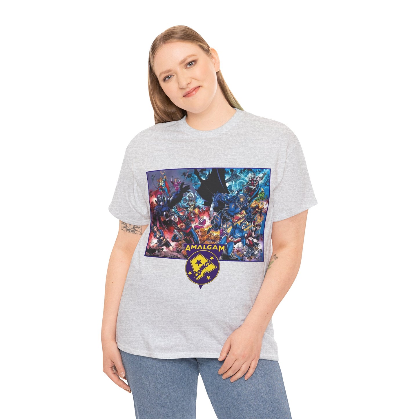 Amalgam T-Shirt - DC Vs Marvel Comics - 1990s - Jim Lee Art - Dark Claw, Amazon, Super Soldier, Spiderboy, Speed Demon