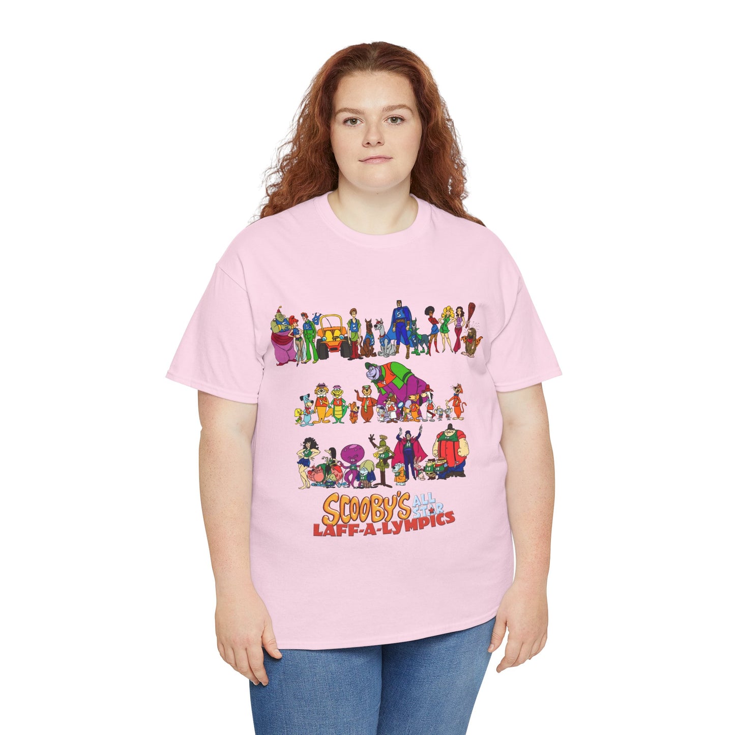 Scooby's All-Star Laff-A-Lympics T-Shirt - Hanna-Barbera Cartoon - Speed Buggy, Yogi Bear, Grape Ape, Scooby Dum, Shaggy, Wally Gator