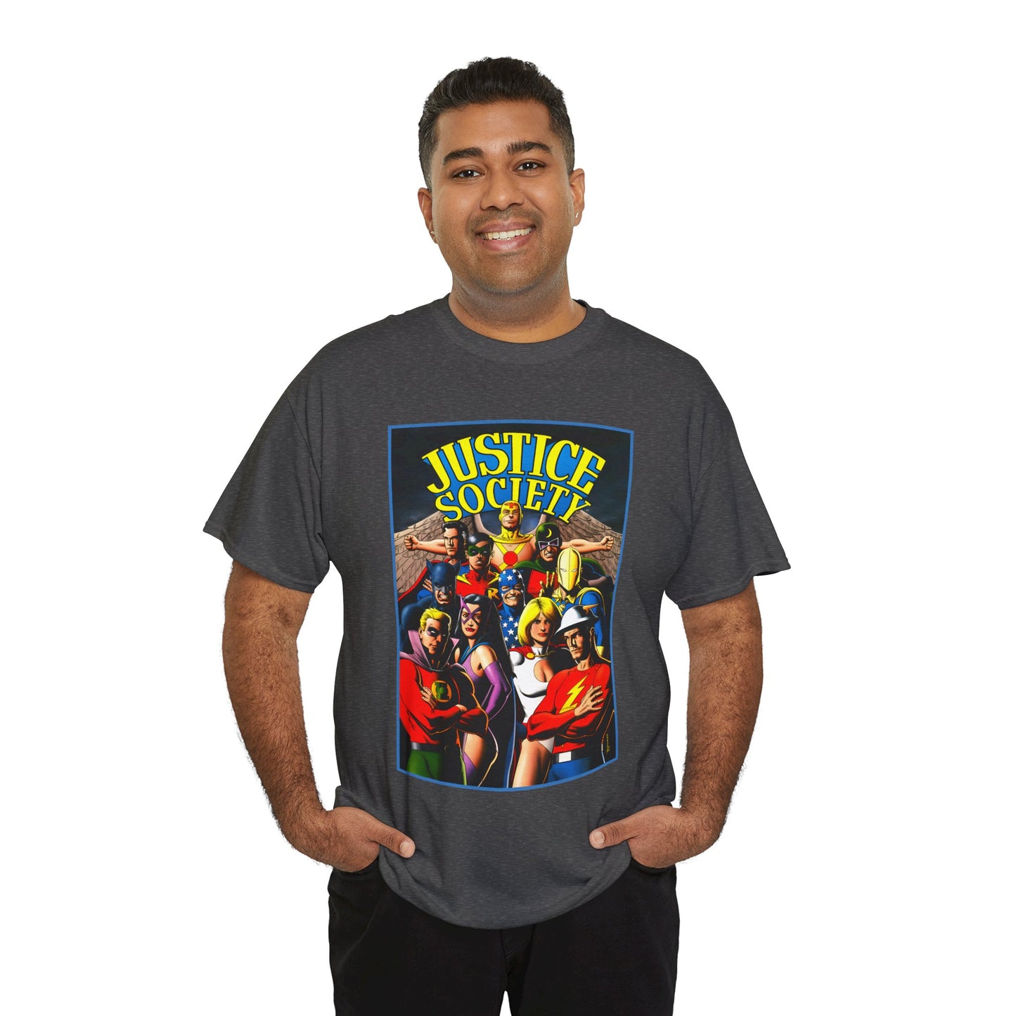 Justice Society T-Shirt - Brian Bolland Art - Dr. Fate, Huntress, Power Girl, Green Lantern, Hawkman, Wildcat - DC Comics - JSA
