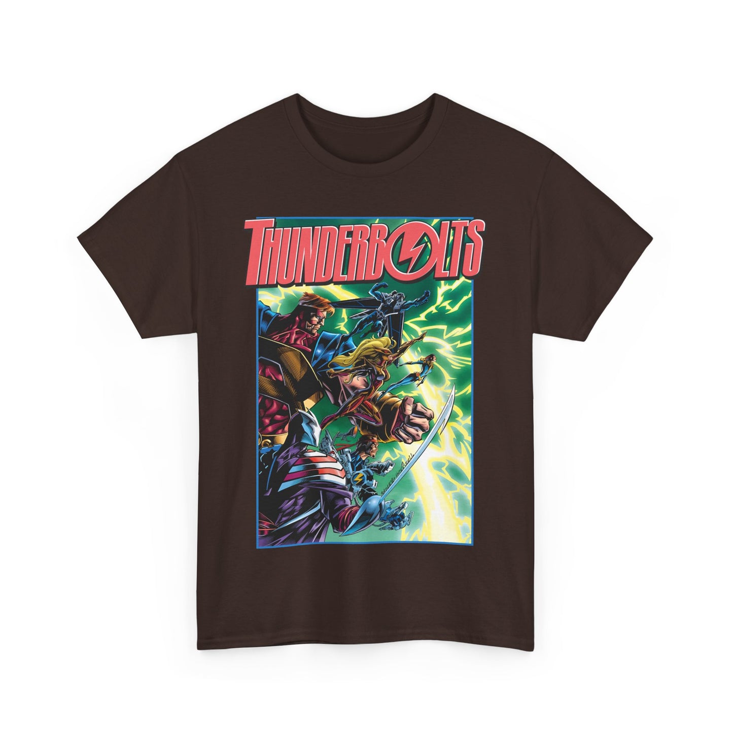 Thunderbolts T-Shirt - Amazing Mark Bagley Art - Citizen V, MACH-1, Atlas, Songbird, Fixer, Techno - Marvel Comics Characters - Avengers Connection