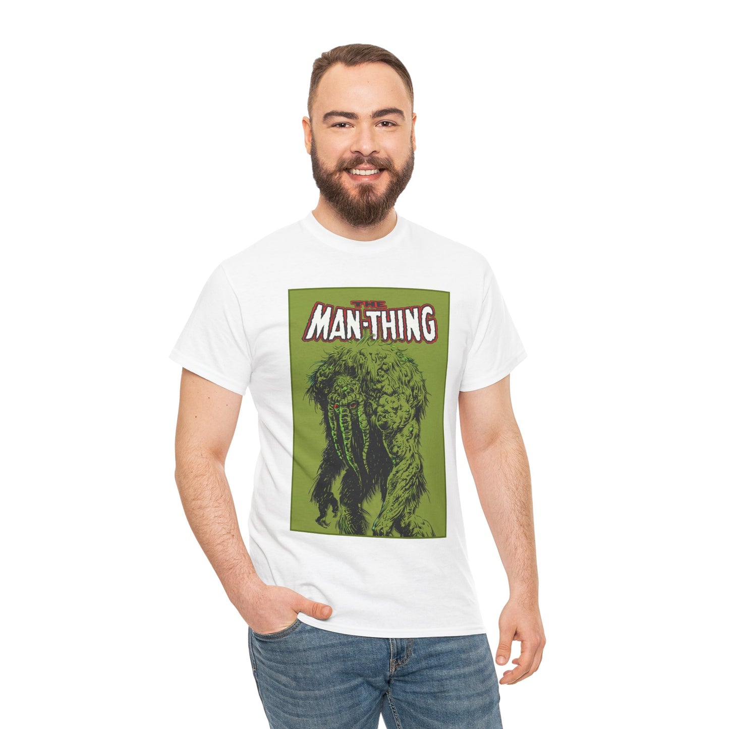 Man-Thing T-Shirt - Marvel Comics - Whatever Knows Fear Burns At The Touch - Swamp Monster