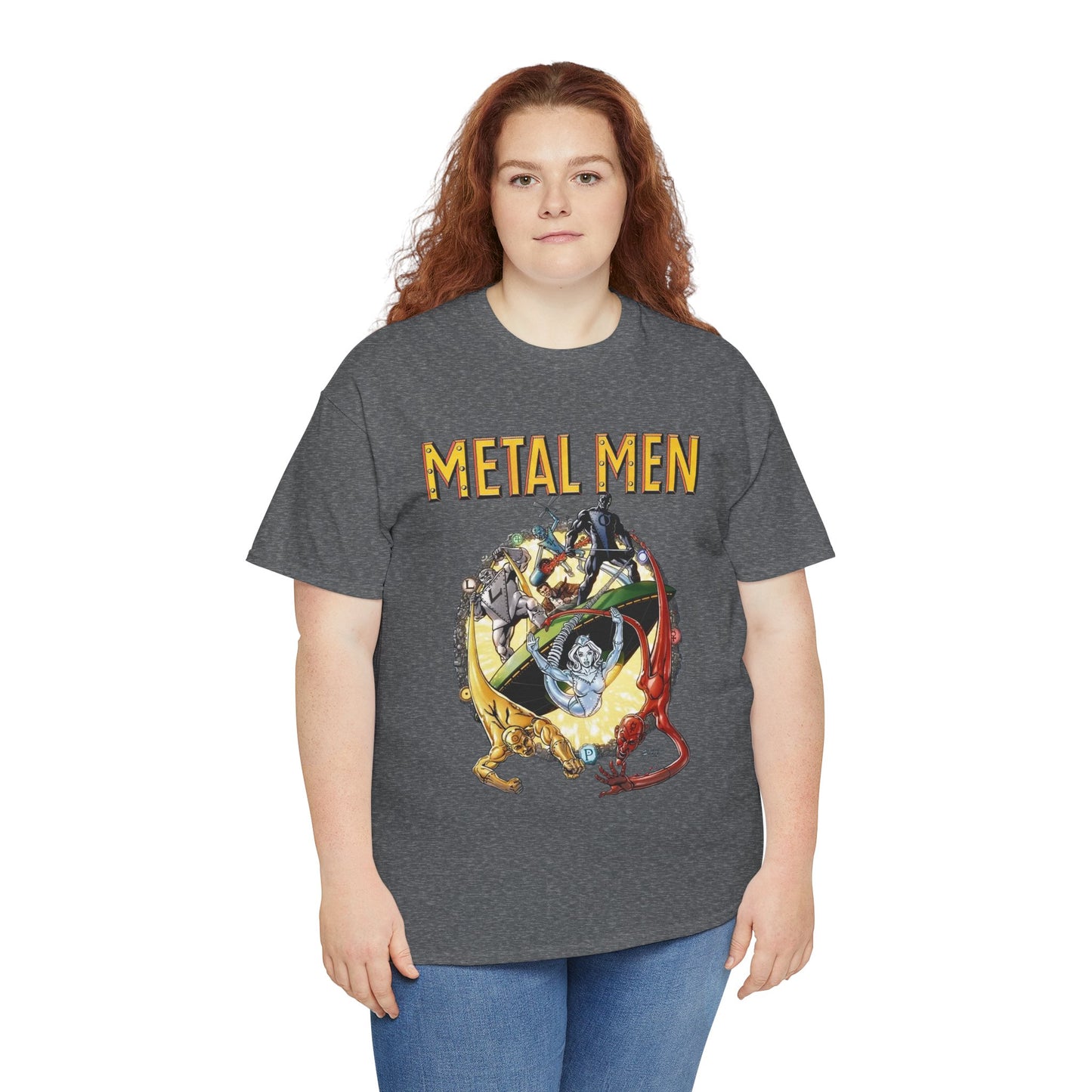 Metal Men T-Shirt - George Perez Art - DC Comics - Classic Silver Age Team - Mercury, Iron, Tin, Gold