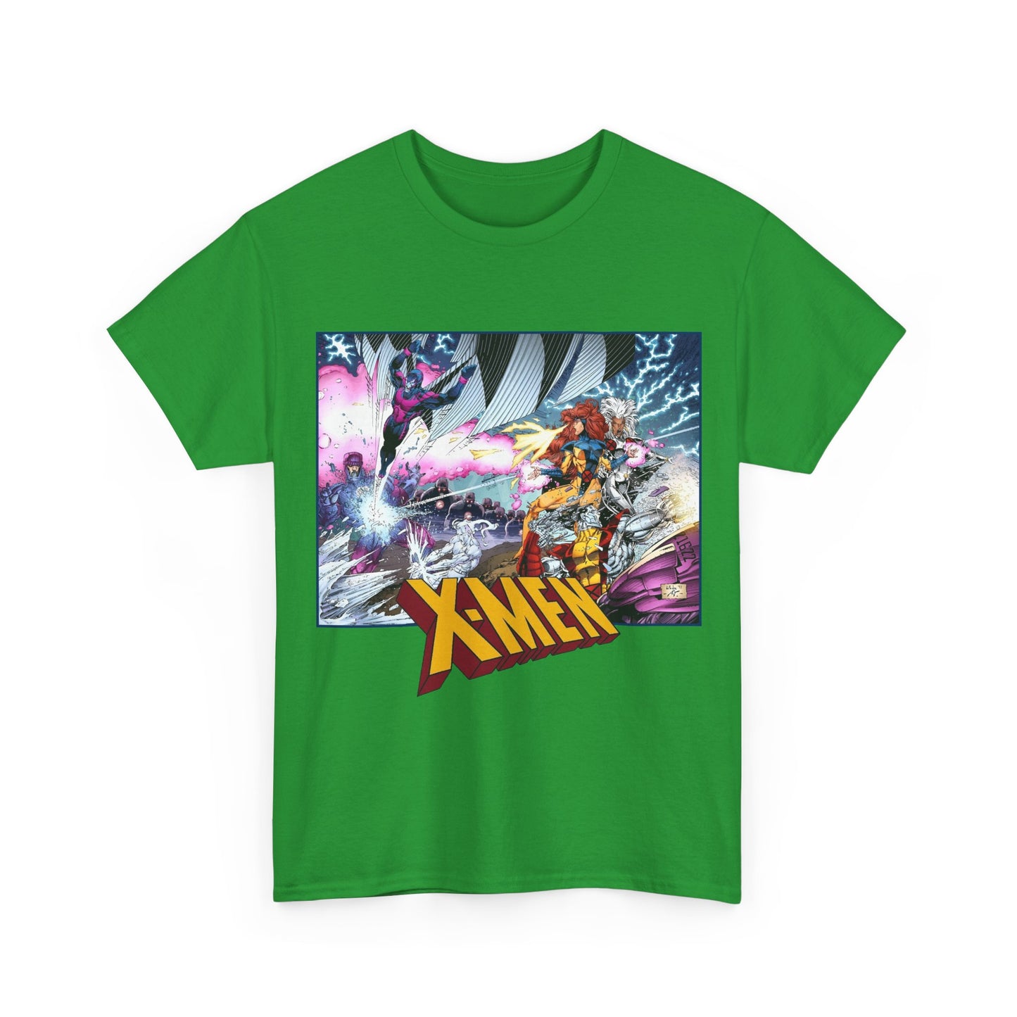 X-Men T-Shirt - Whilce Portacio Art - Storm, Jean Grey, Archangel, Iceman - Fighting Sentinels - Marvel Comics