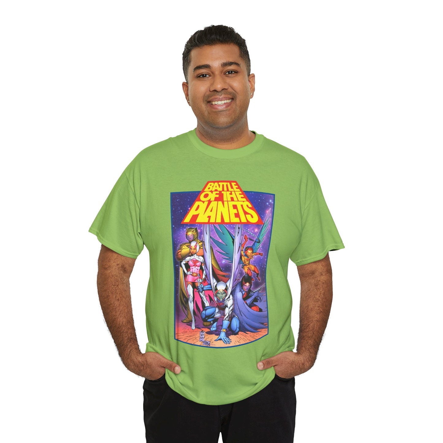 Battle of the Planets T-Shirt - Marc Silvestri Art - G-Force - Popular Gatchaman Cartoon - Mark, Jason, Princess, Keyop, and Tiny