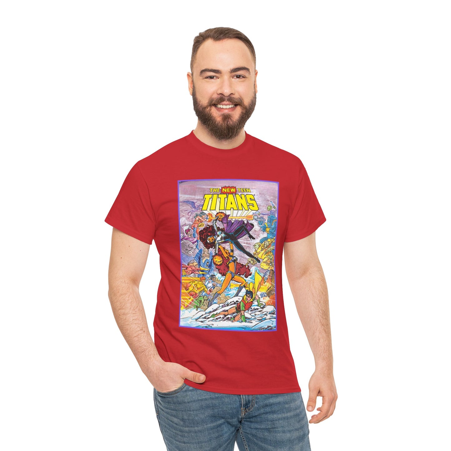 New Teen Titans T-Shirt - George Perez Art - Starfire Vs Blackfire - Omega Man - Annual #1 Cover - DC Comics