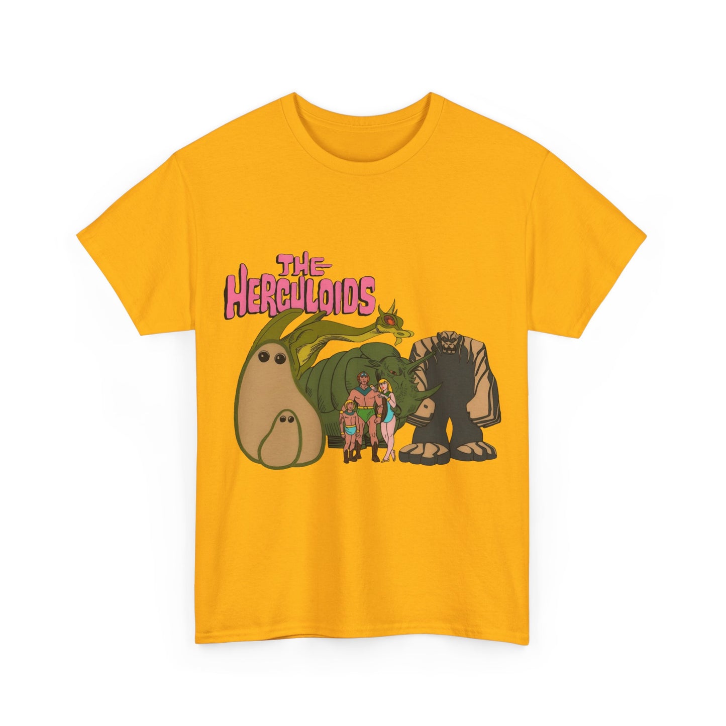 Herculoids T-Shirt - Popular 1960s Hanna-Barbera Cartoon - Zandor, Tara, Dorno, Gloop & Gleep - Amzot - Alex Toth Designs