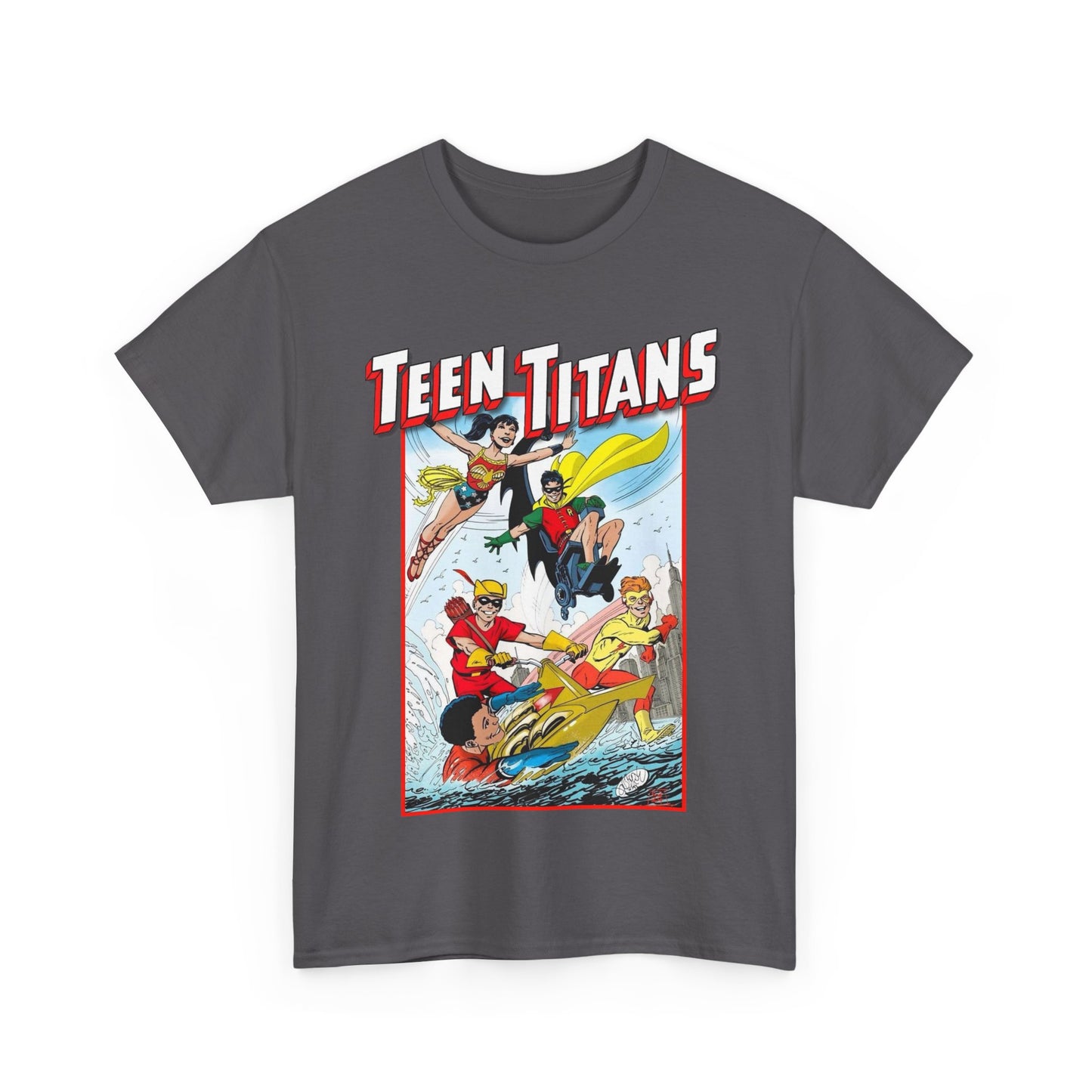 Teen Titans T-Shirt - John Byrne Art - Robin, Wonder Girl, Kid Flash, Speedy, Aqualad - DC Comics
