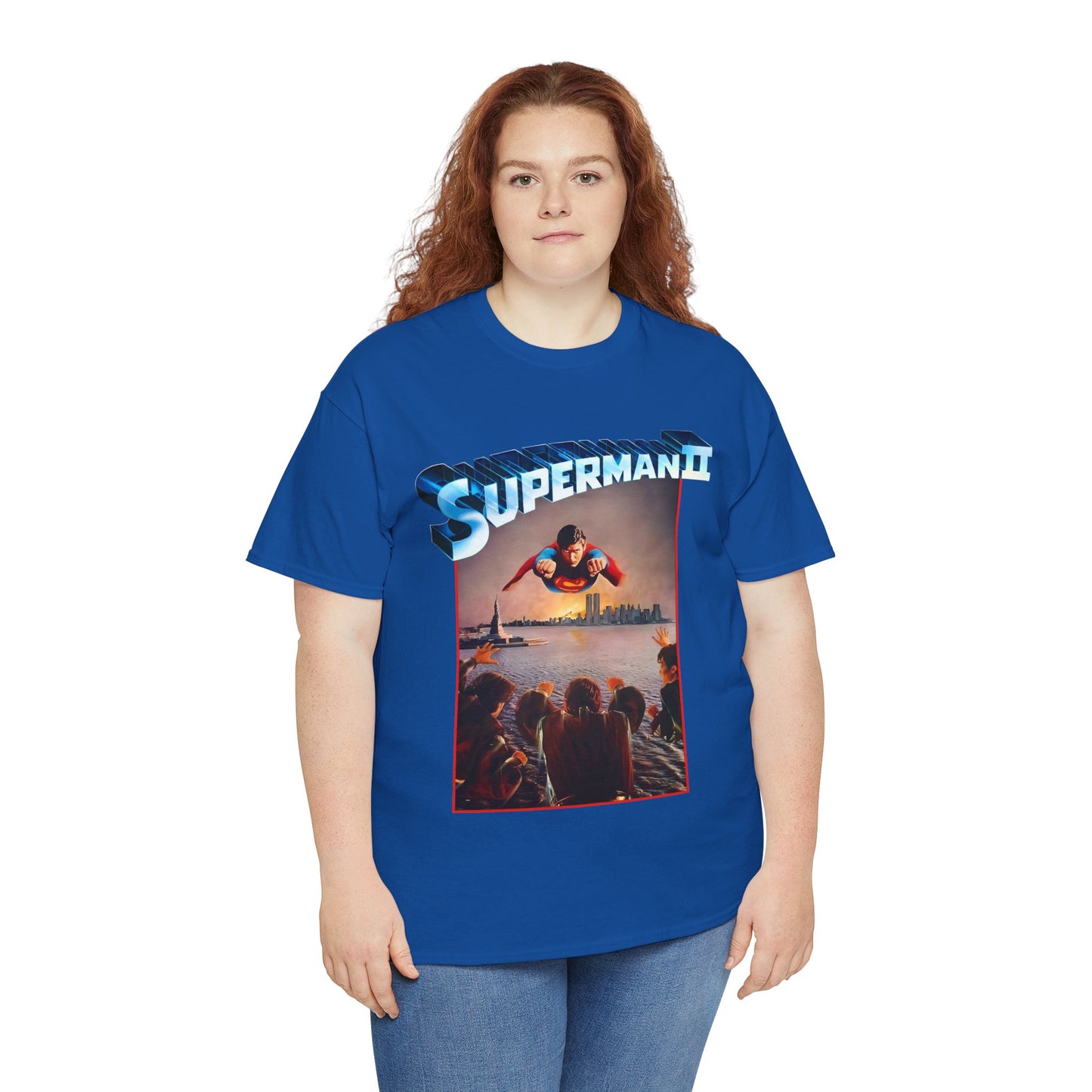 Superman II T-Shirt - Christopher Reeve, Terence Stamp, Sarah Douglas - Vs General Zod, Ursa, Non - Phantom Zone Villains - 1980 Movie Poster - DC Comics