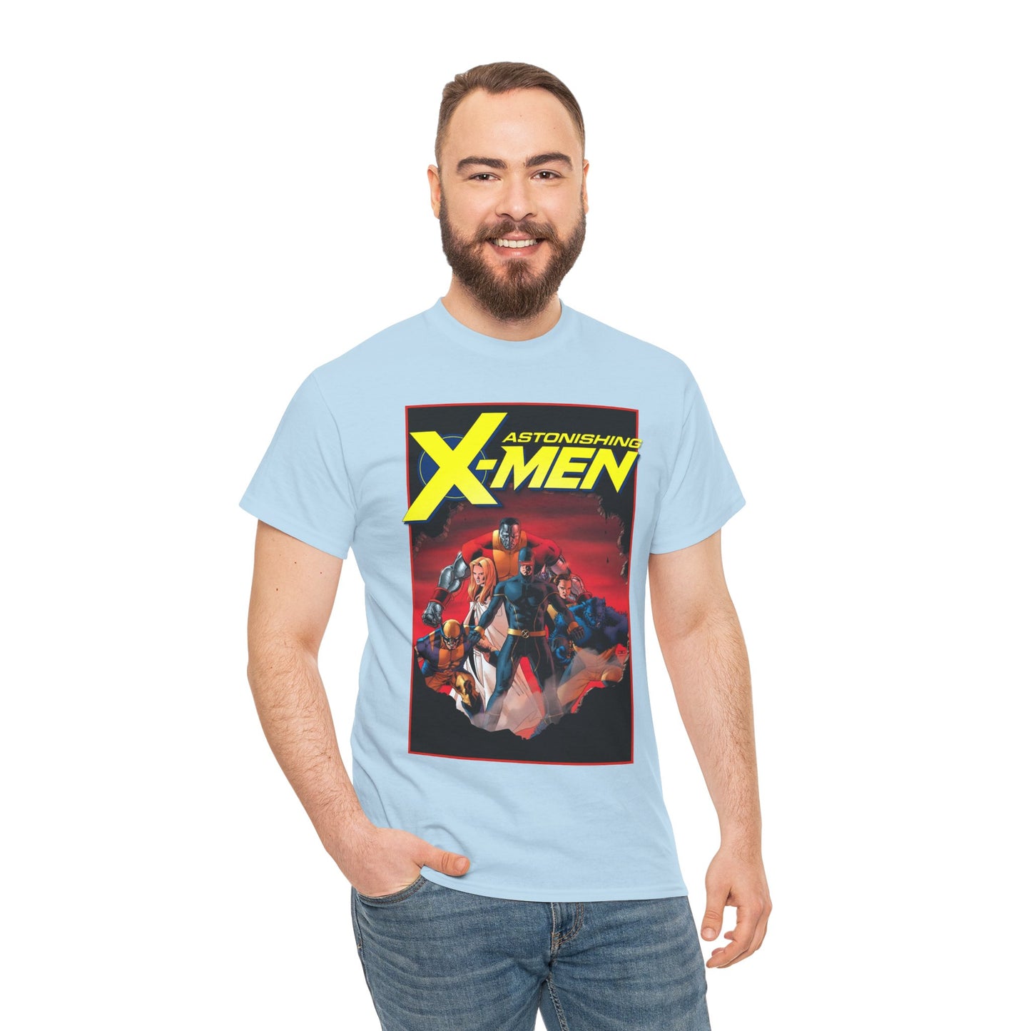 Astonishing X-Men T-Shirt - John Cassady Art - Cyclops, Beast, Wolverine, Colossus, Emma Frost - Marvel Comics