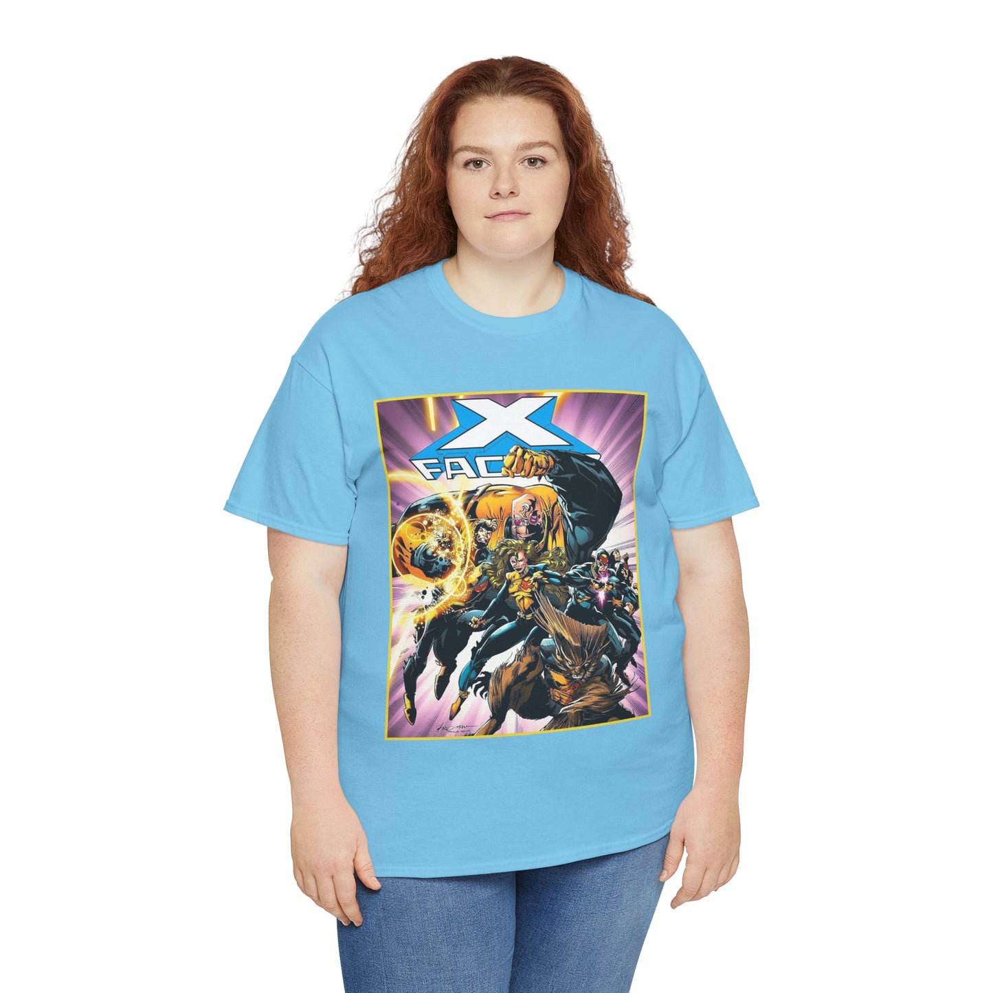 X-Factor T-Shirt - Larry Stroman Art - Polaris, Havok, Strong Guy, Jamie Madrox - X-Men Spin-Off - Mutant Heroes - Marvel Comics