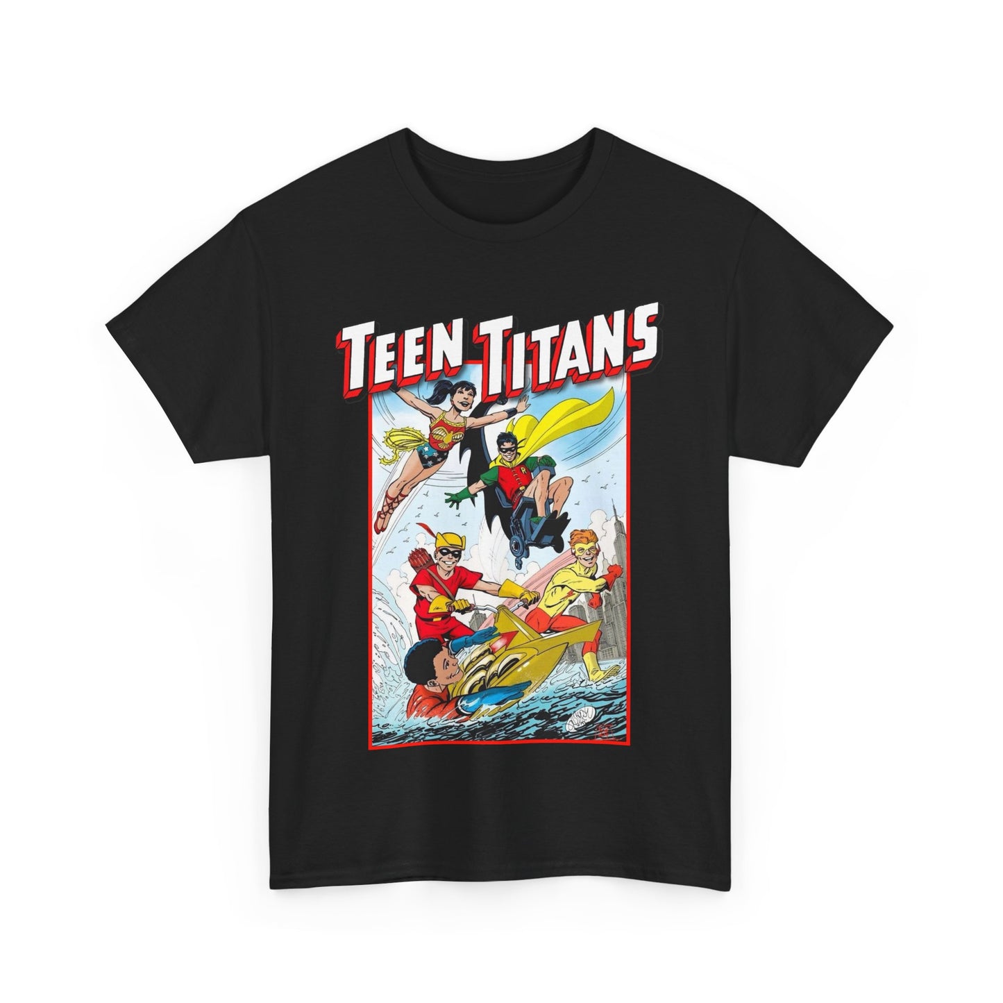 Teen Titans T-Shirt - John Byrne Art - Robin, Wonder Girl, Kid Flash, Speedy, Aqualad - DC Comics