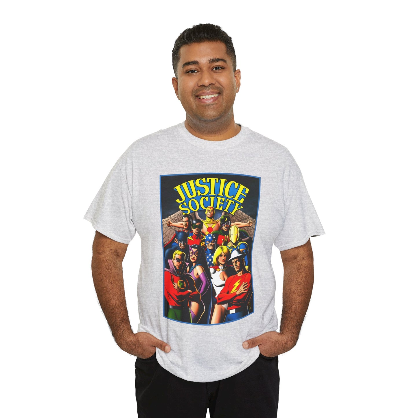Justice Society T-Shirt - Brian Bolland Art - Dr. Fate, Huntress, Power Girl, Green Lantern, Hawkman, Wildcat - DC Comics - JSA