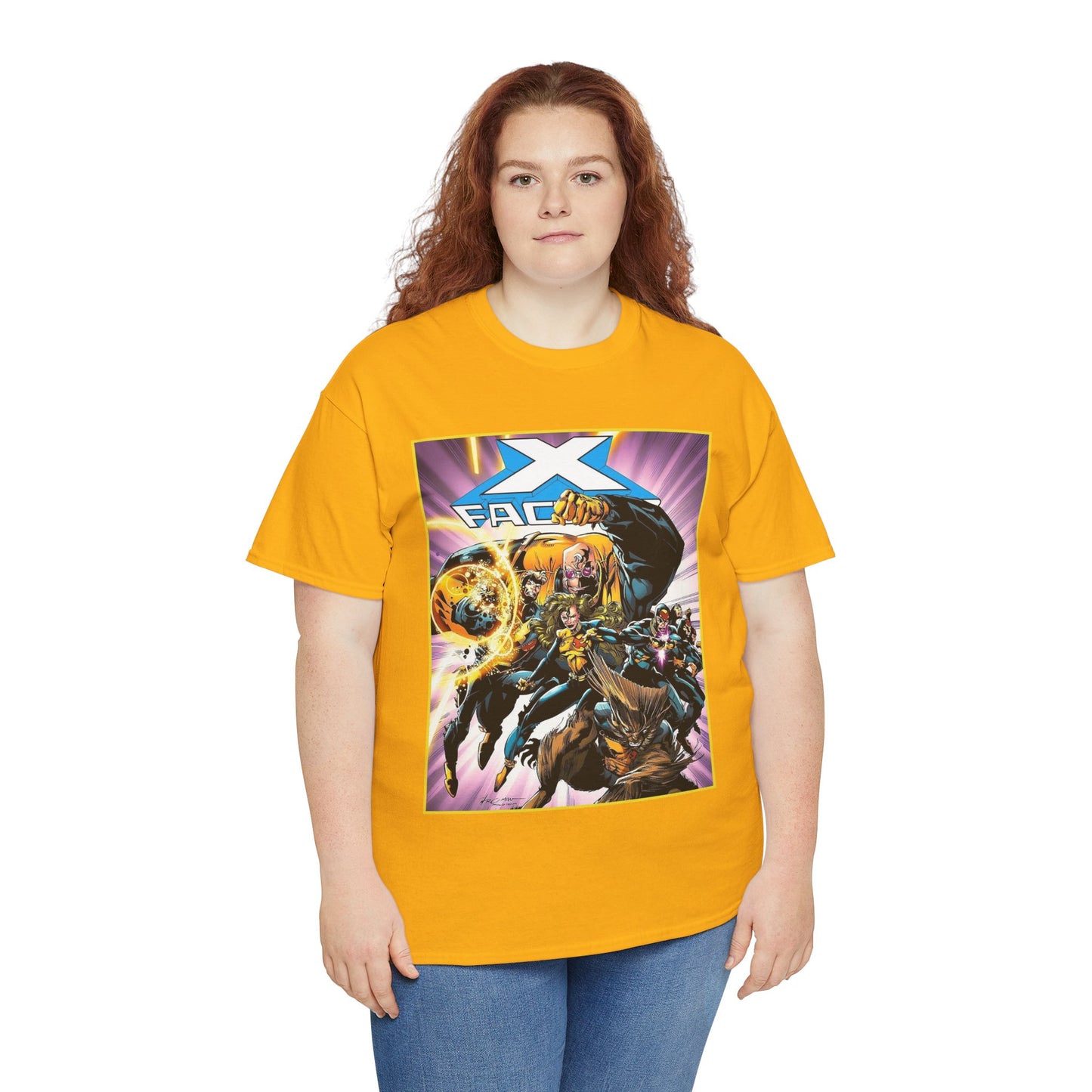 X-Factor T-Shirt - Larry Stroman Art - Polaris, Havok, Strong Guy, Jamie Madrox - X-Men Spin-Off - Mutant Heroes - Marvel Comics