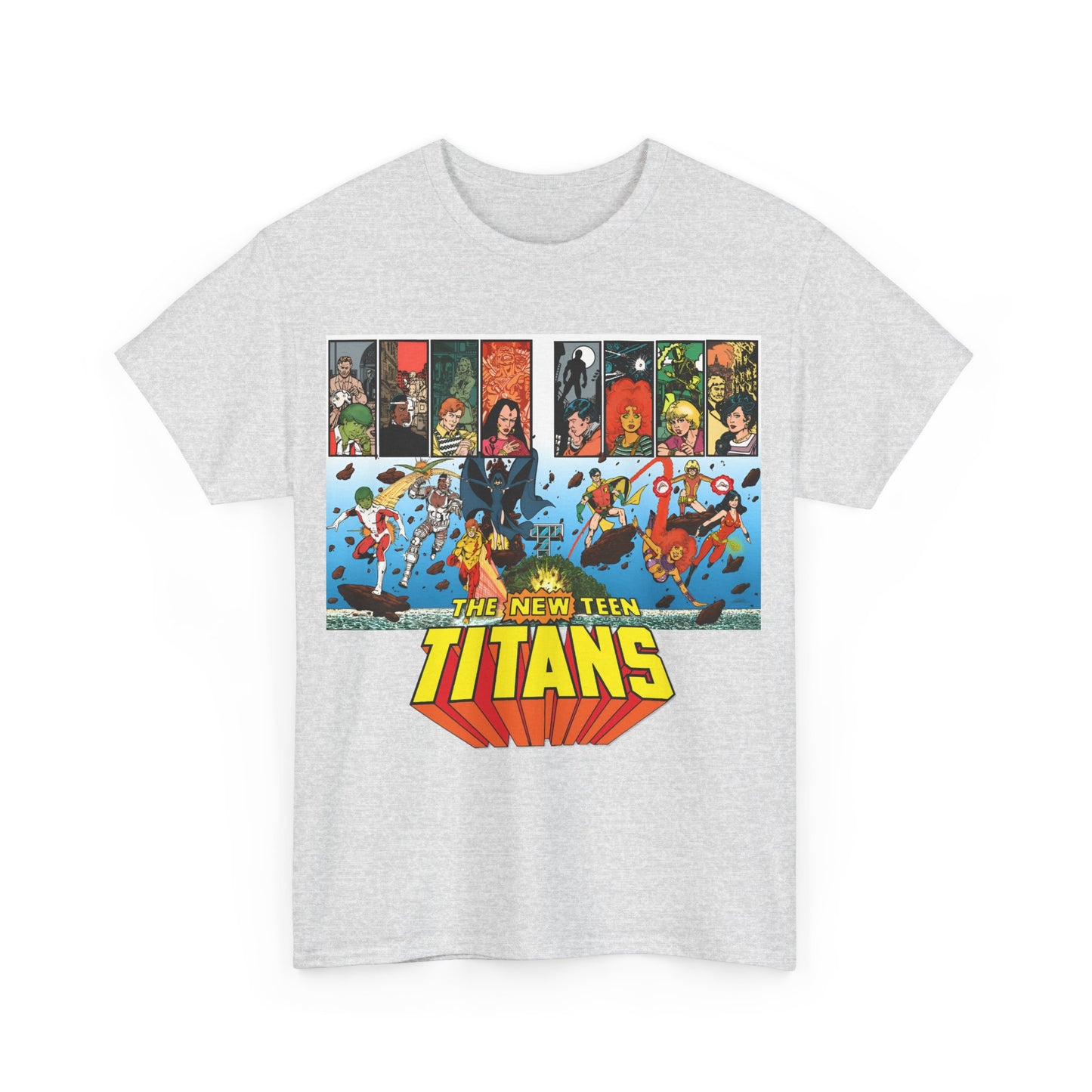 New Teen Titans T-Shirt - George Perez Art - Robin, Wonder Girl, Cyborg, Raven, Starfire, Kid Flash - DC Comics