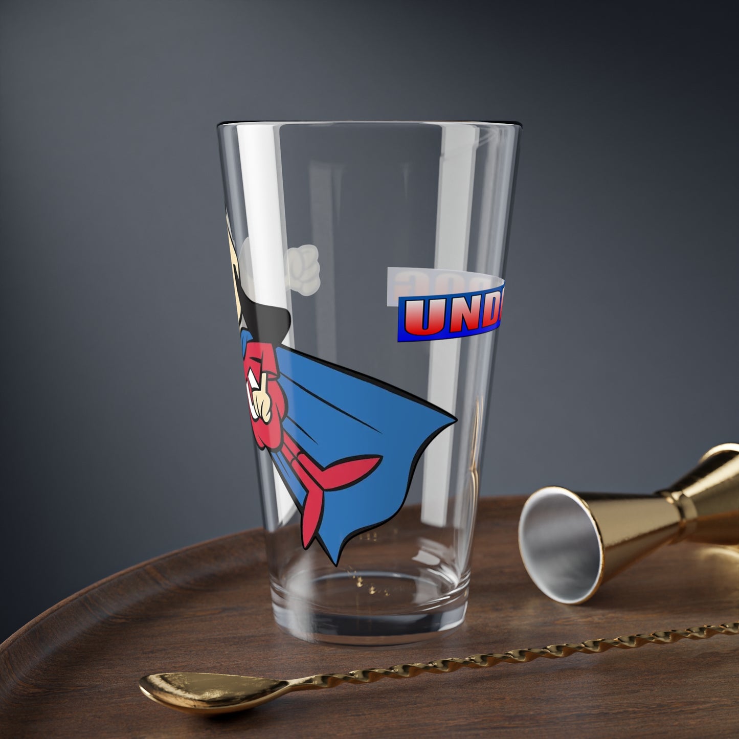 Underdog Pint Glass, 16oz - Shoeshine Boy - Saturday Morning Cartoon - 1960s TV Animation
