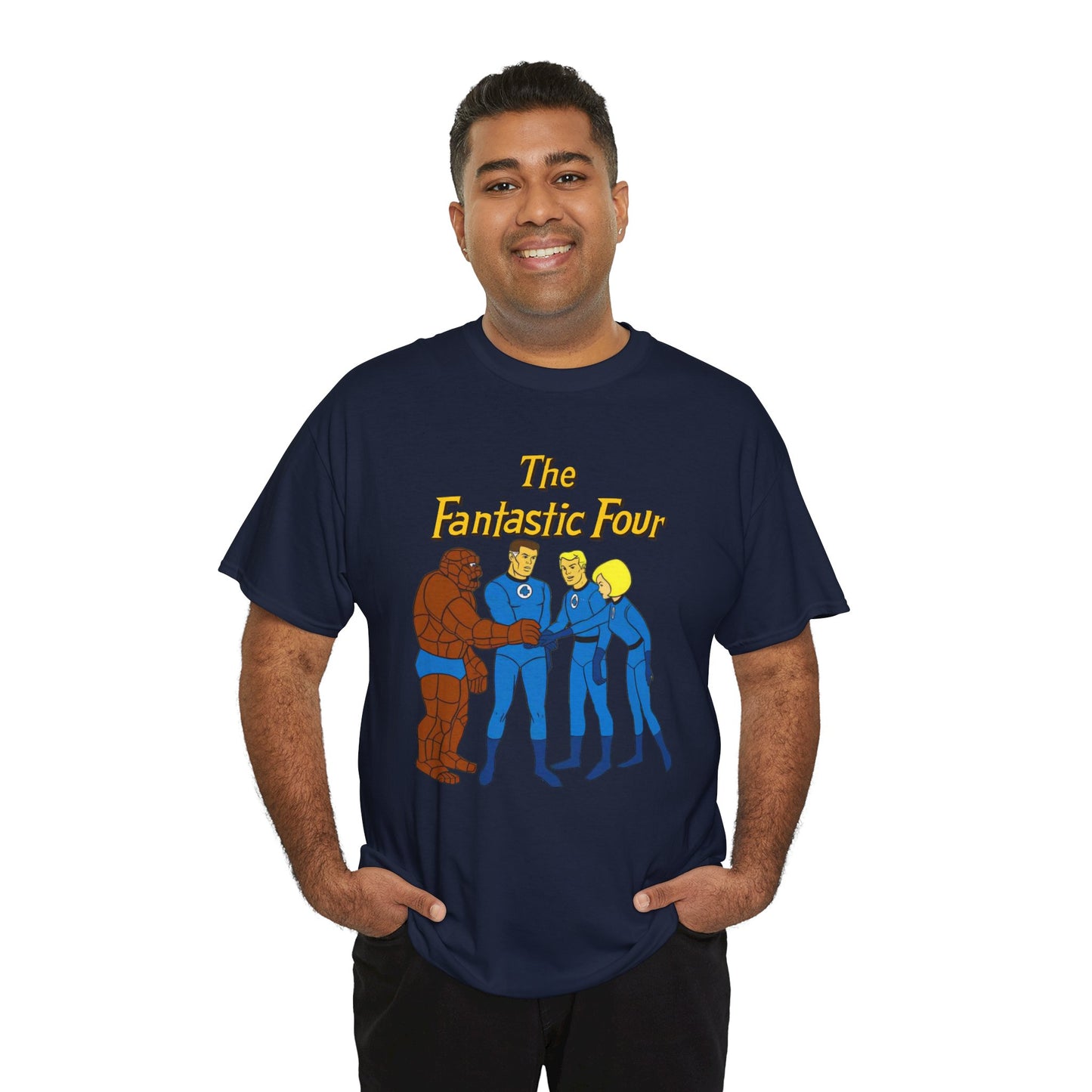 Fantastic Four T-Shirt - Hanna-Barbera 1960s Cartoon - Human Torch, The Thing, Invisible Woman - Marvel Comics