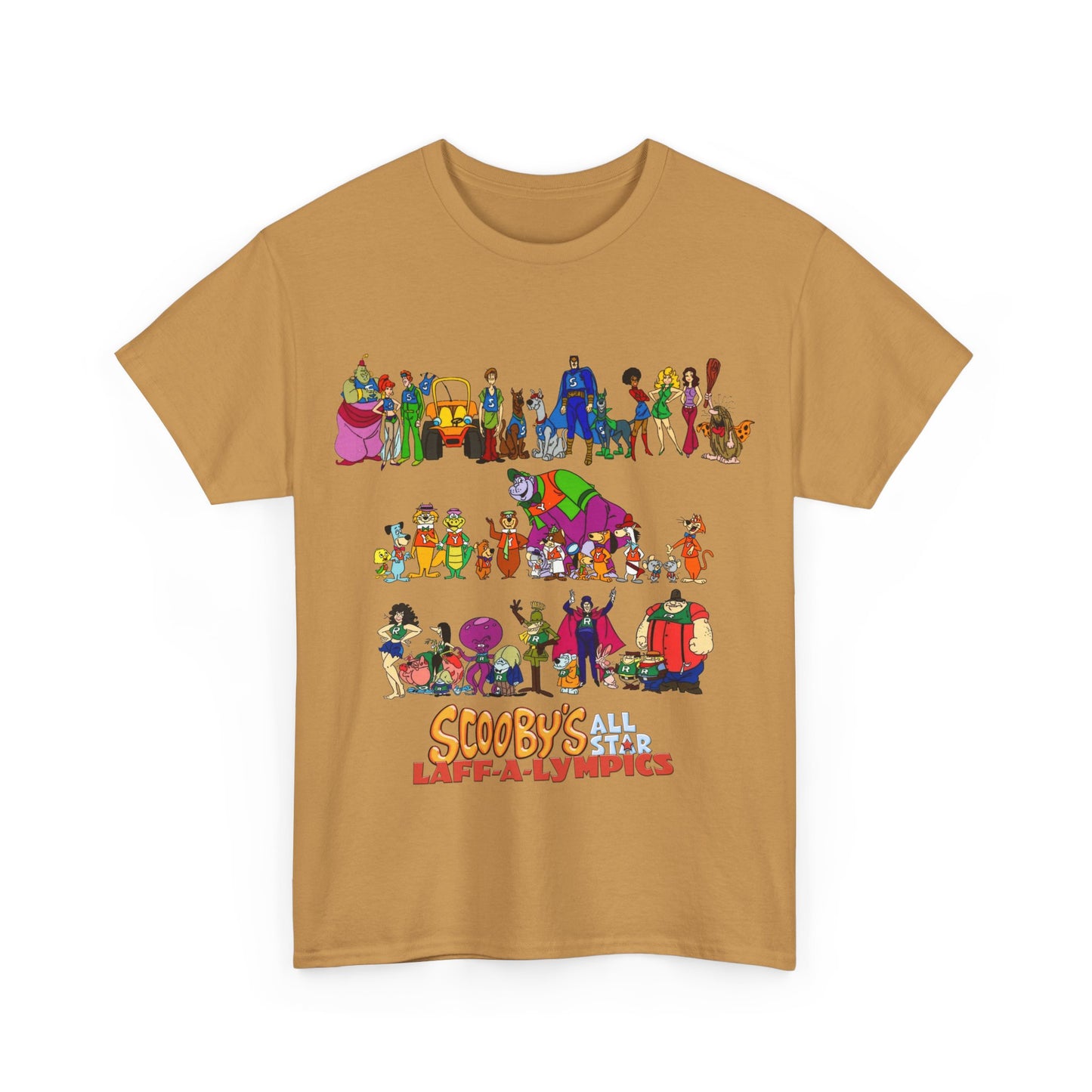 Scooby's All-Star Laff-A-Lympics T-Shirt - Hanna-Barbera Cartoon - Speed Buggy, Yogi Bear, Grape Ape, Scooby Dum, Shaggy, Wally Gator