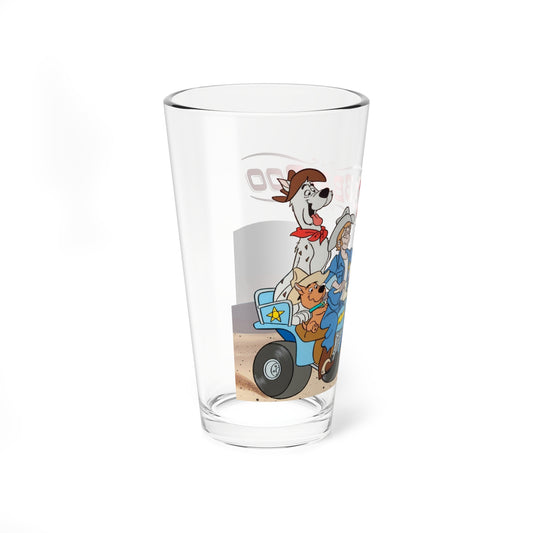 Yabba Doo Pint Glass, 16oz - Scooby Doo's Brother With His Best Friend Deputy Dusty, Scrappy - Hanna-Barbera Cartoons
