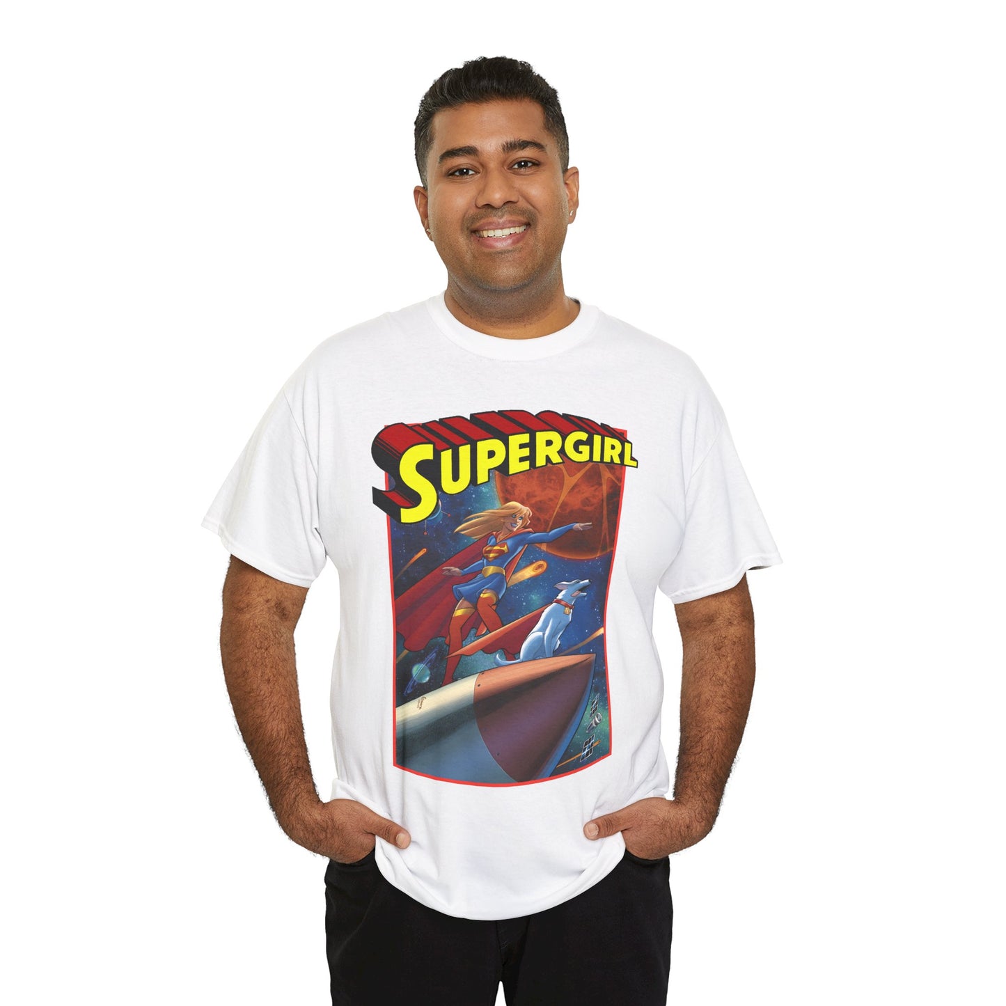 Supergirl & Krypto T-Shirt - Amanda Conner Art - Kara from Krypton - Superman's Pet Superdog - DC Comics