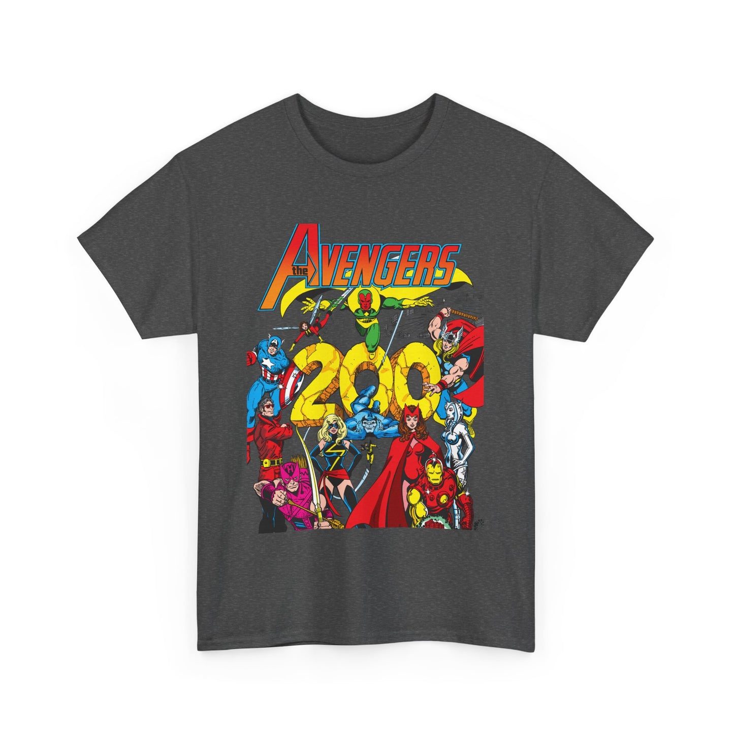Avengers T-Shirt - George Perez Art - #200 Cover - Thor, Scarlet Witch, Iron Man, Vision, Hawkeye, Beast, Jocasta, Wasp, Captain America, Wonder Man