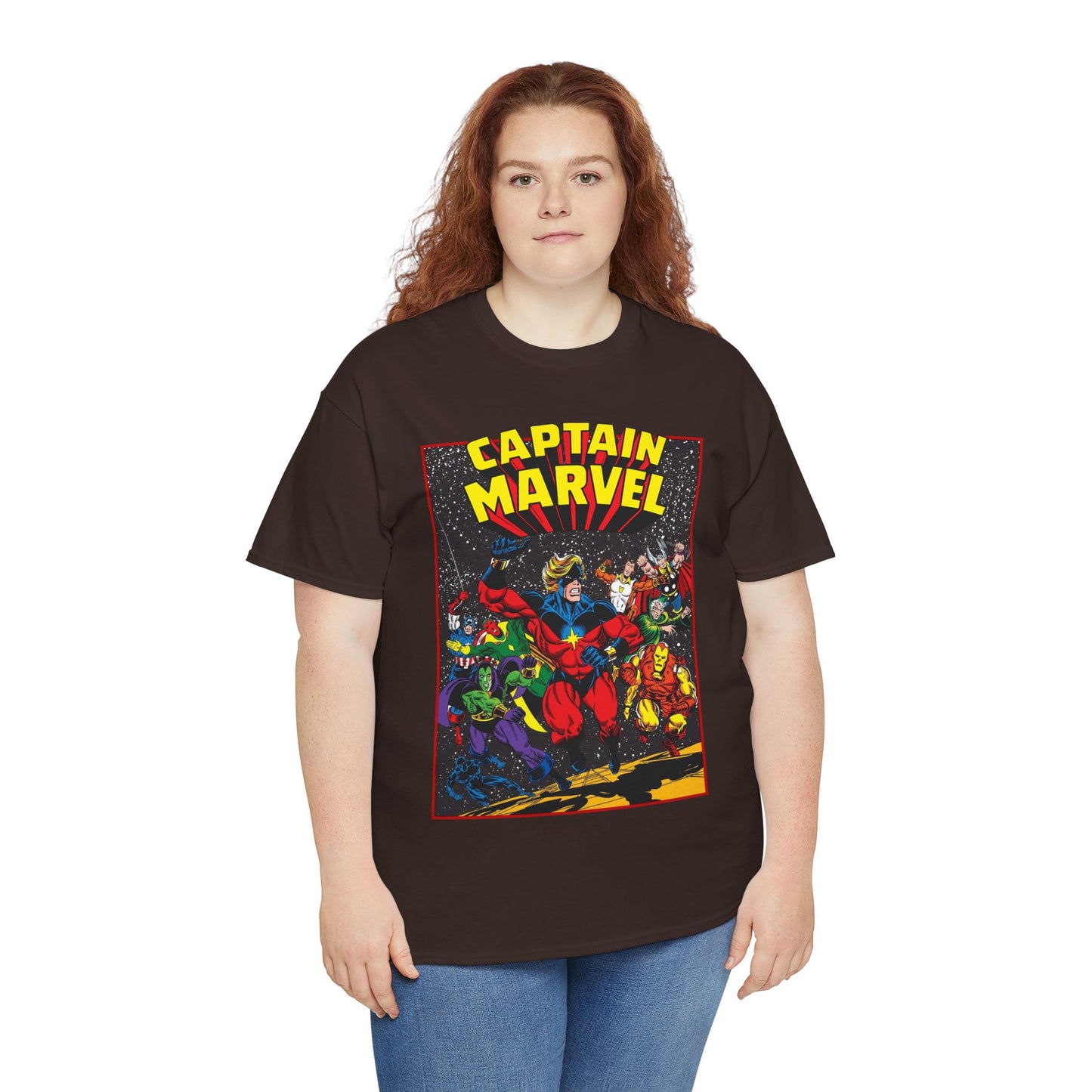 Captain Marvel T-Shirt - Marvel Comics - Jim Starlin Art - Mar-Vell - Kree - Cosmic Hero