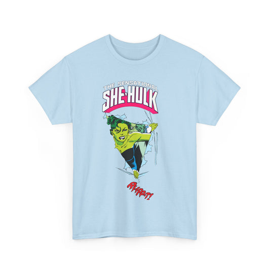 Sensational She-Hulk T-Shirt - John Byrne Art - Marvel Comics - Jennifer Walters - Ripping Through the Shirt - Fourth Wall