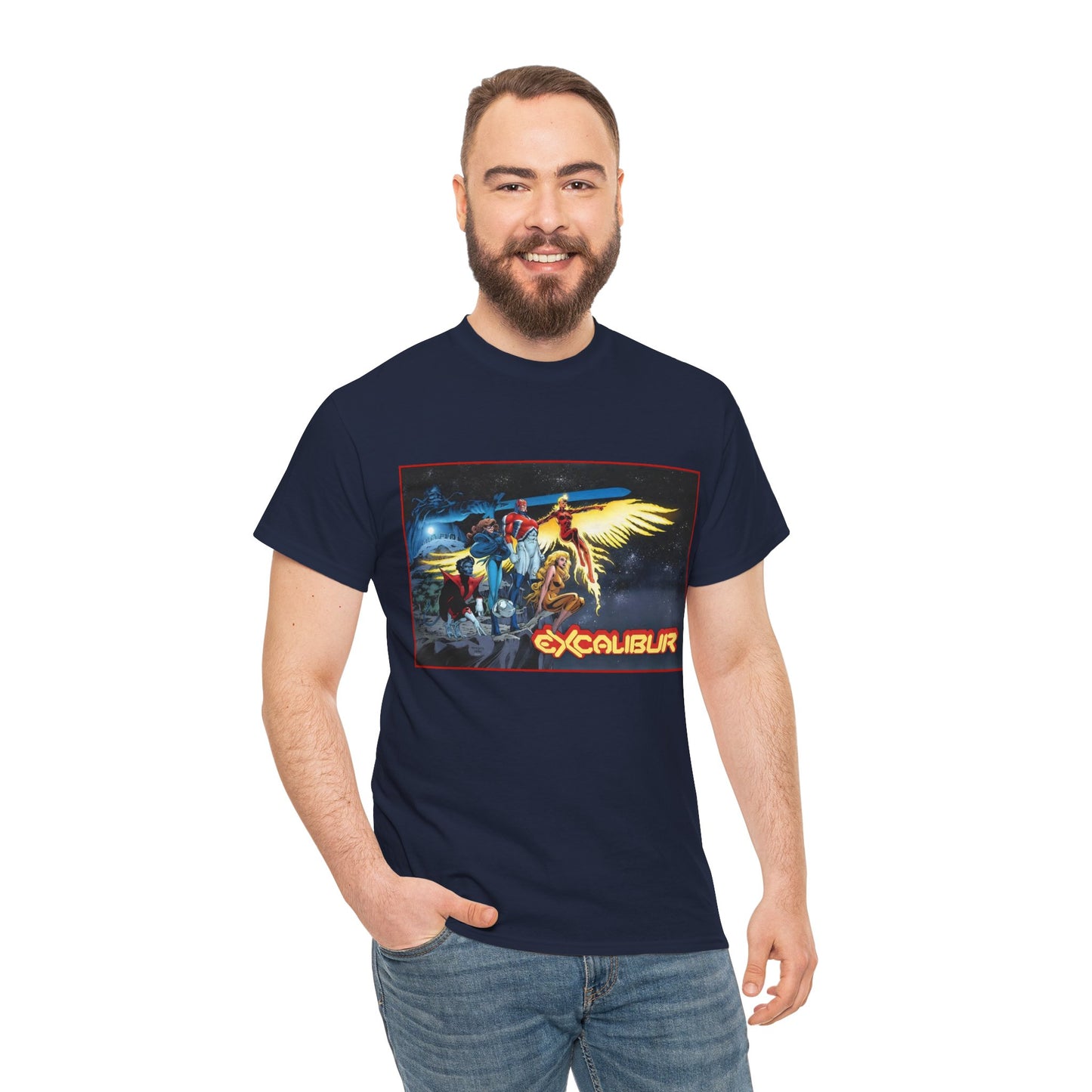 Excalibur T-Shirt - Alan David Art - Captain Britain, Nightcrawler, Shadowcat, Rachel Summers, Meggan - X-Men Series - UK Mutant Team - Marvel Comics