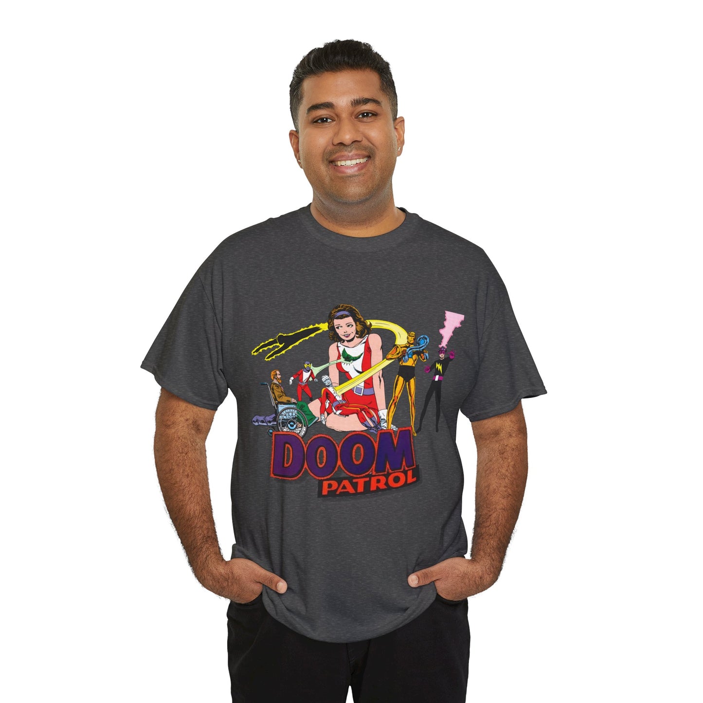 Doom Patrol T-Shirt - John Byrne Art - DC Comics Who's Who Art - Beast Boy, Robotman, Mento, Elasti-Girl, Negative Man, The Chief