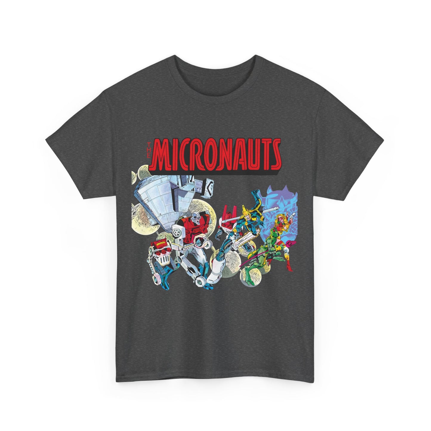 Micronauts T-Shirt - Jackson Guice Art - Arcturus Rann, Biotron, Marionette, Acroyear, Bug - Marvel Comics