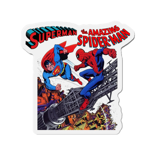 Superman Vs Spider-Man Die-Cut Magnet - DC Comics/Marvel Comics 1970s Crossover - Clark Kent & Peter Parker - 3", 4", 5", 6"