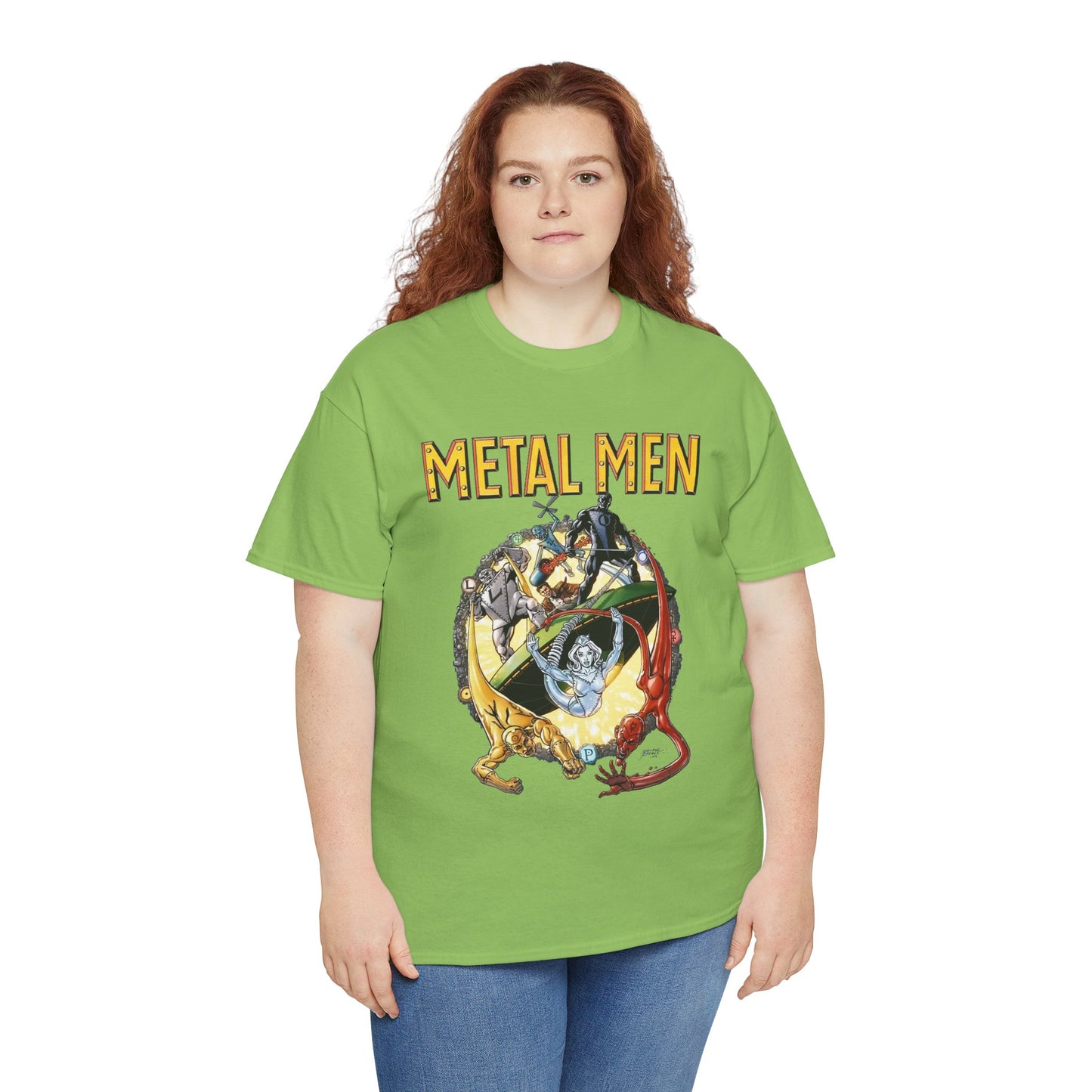 Metal Men T-Shirt - George Perez Art - DC Comics - Classic Silver Age Team - Mercury, Iron, Tin, Gold