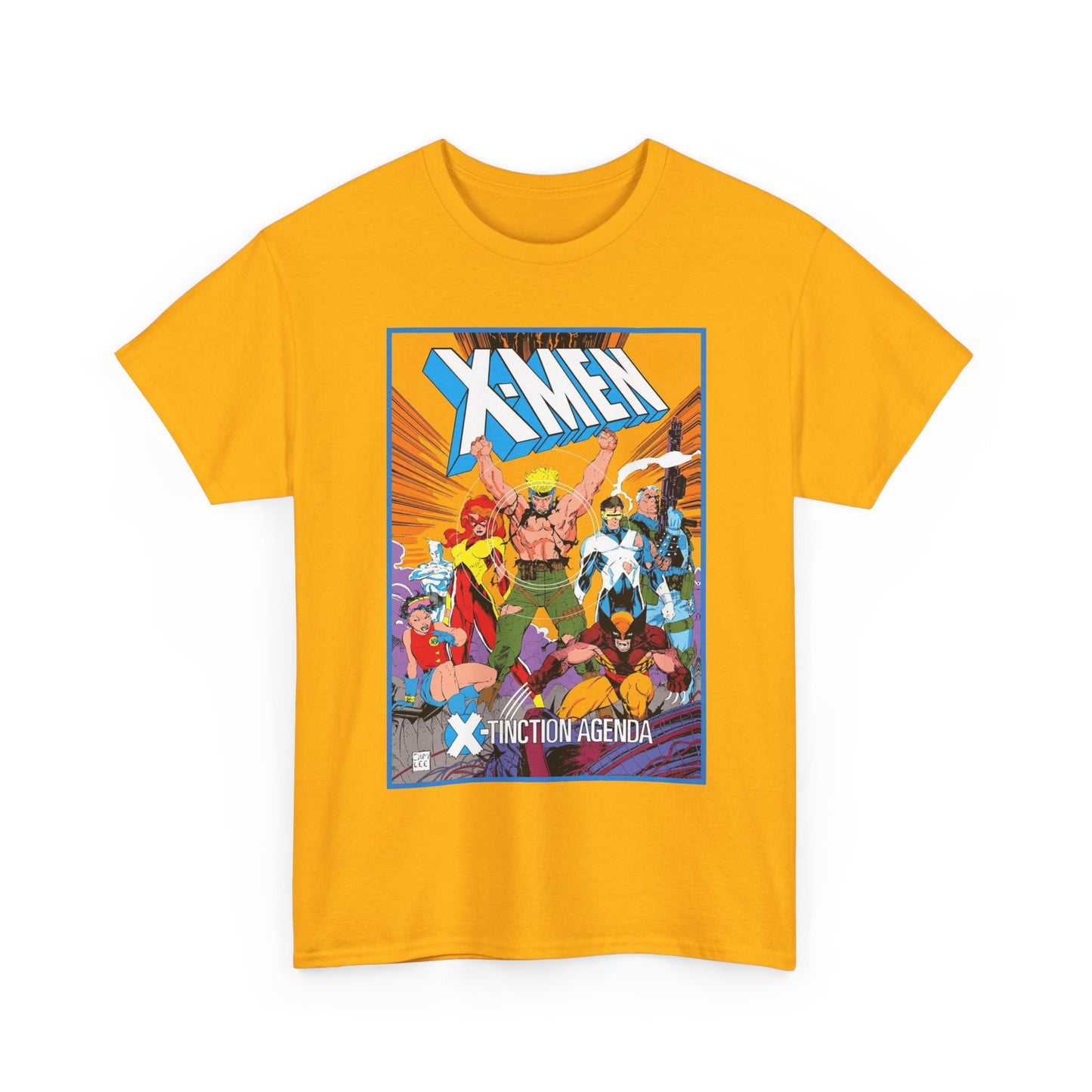 Uncanny X-Men T-Shirt - Jim Lee Art - Wolverine, Cyclops, Jean Grey, Cable, Iceman, Havok, Jubilee - X-Tinction Agenda - Marvel Comics
