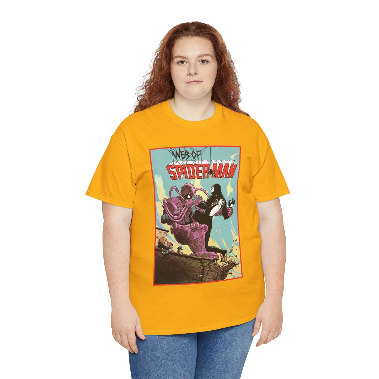 Web of Spider-Man T-Shirt - Charles Vess Art - Peter Parker, Black Symbiote Suit - Webslinger