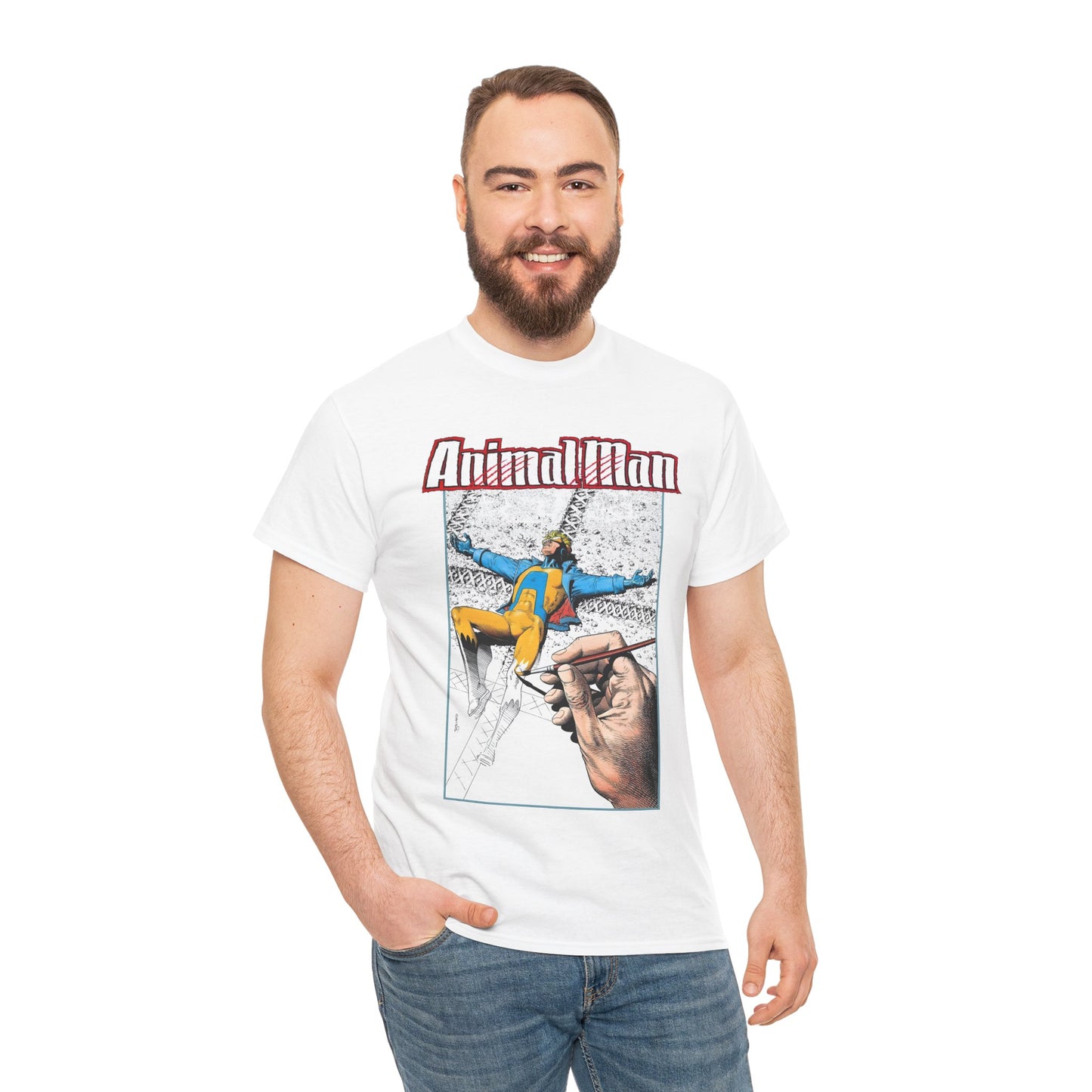 Animal Man T-Shirt - Brian Bolland Art - Buddy Baker - DC Comics, Vertigo Comics 1980s Series - Grant Morrison Stories