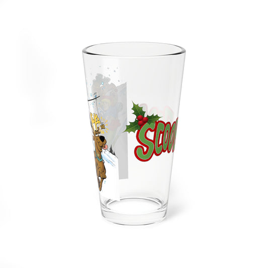 Scooby Doo Christmas Pint Glass, 16oz - Mystery Inc - Hanna-Barbera Cartoon - Festive Holiday Barware