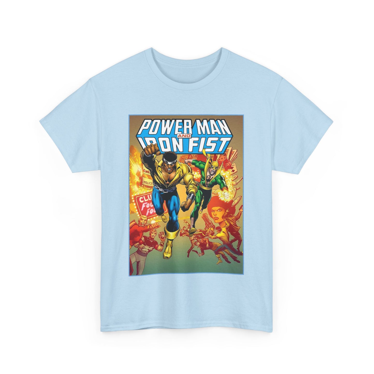 Power Man & Iron Fist T-Shirt - Luke Cage & Danny Rand - Popular Marvel Comics 1970s Series - Heroes for Hire - Great Retro Art