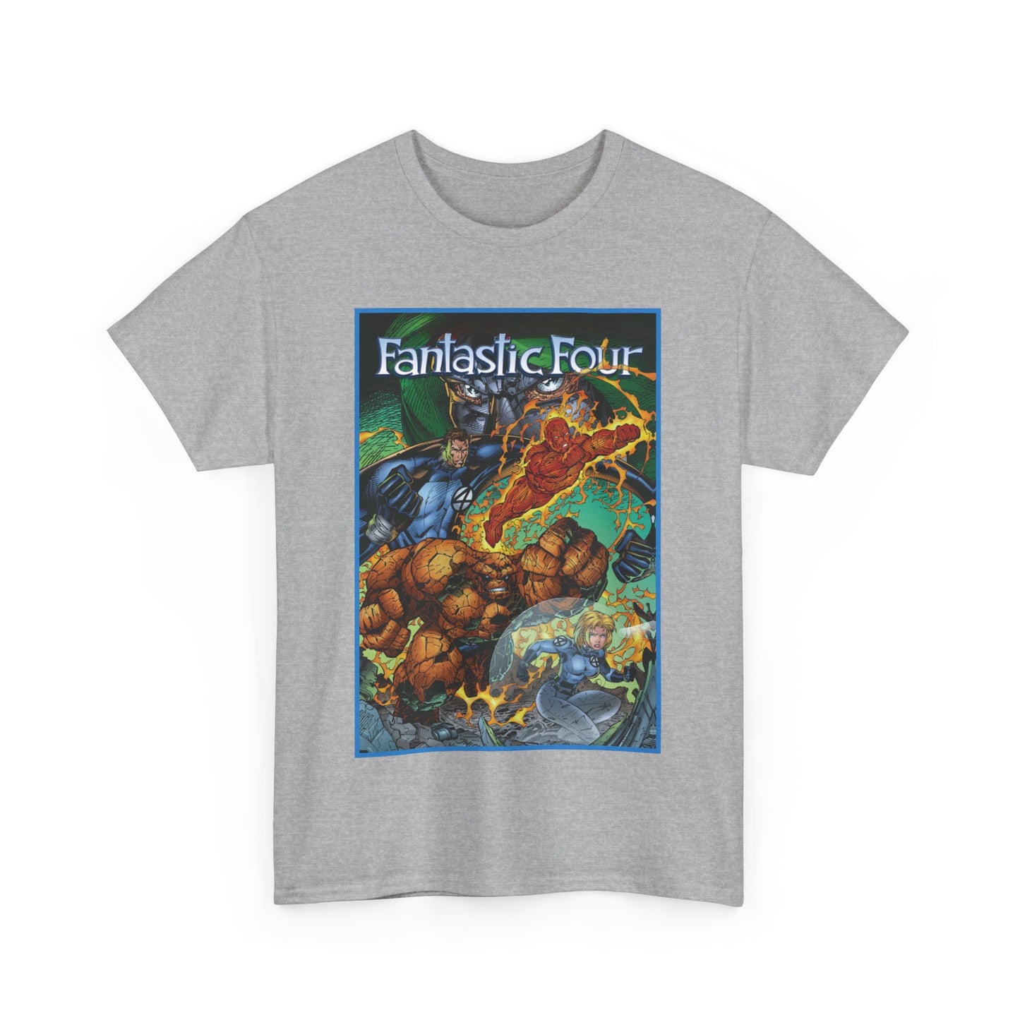 Fantastic Four T-Shirt - Jim Lee Art - The Thing, Human Torch, Reed Richards, Invisible Woman - Marvel Comics - Heroes Reborn