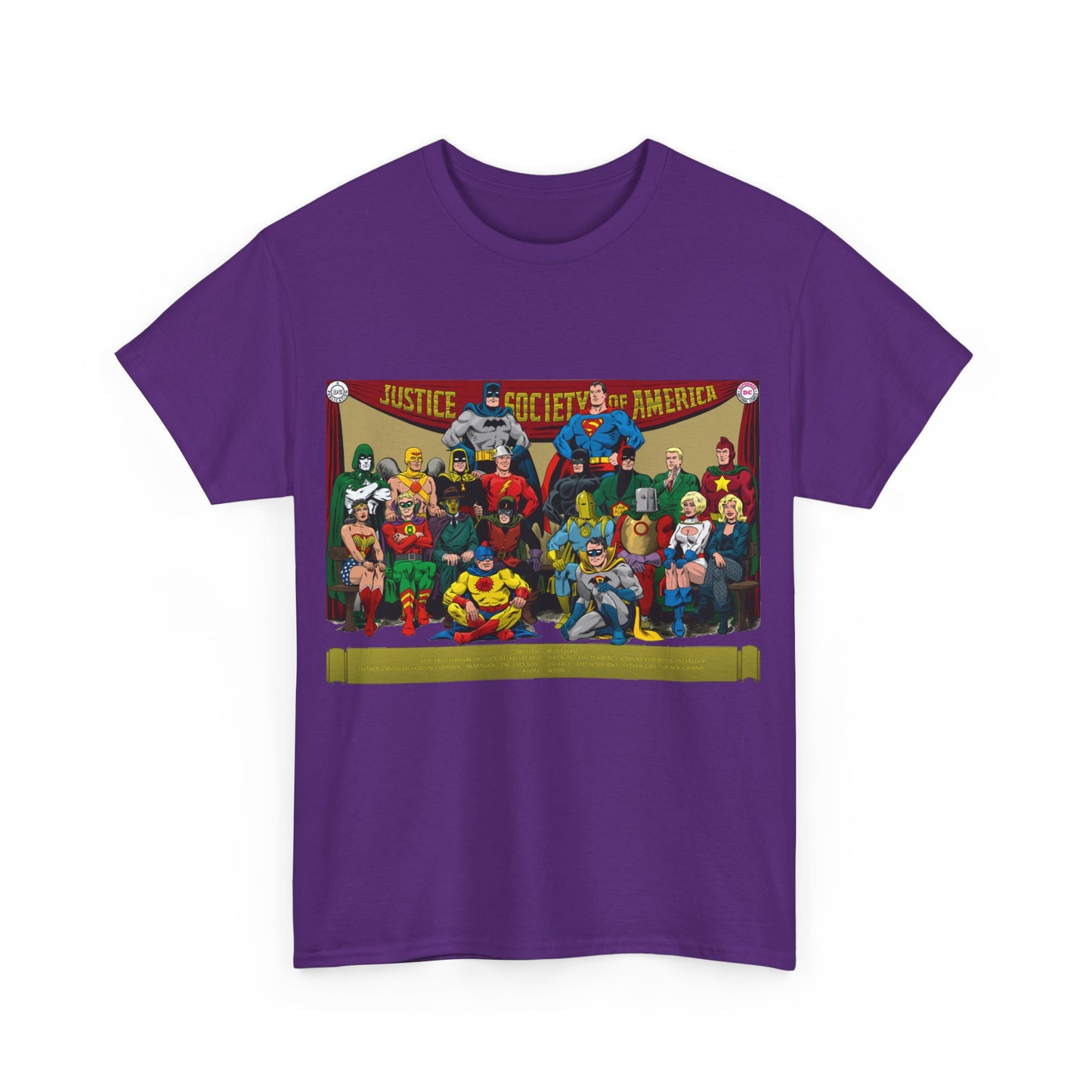 JSA T-Shirt - Sandman, Starman, Atom, Dr Fate, Mr Terrific, Flash, Green Lantern - DC Comics - Justice Society of America - Golden Age